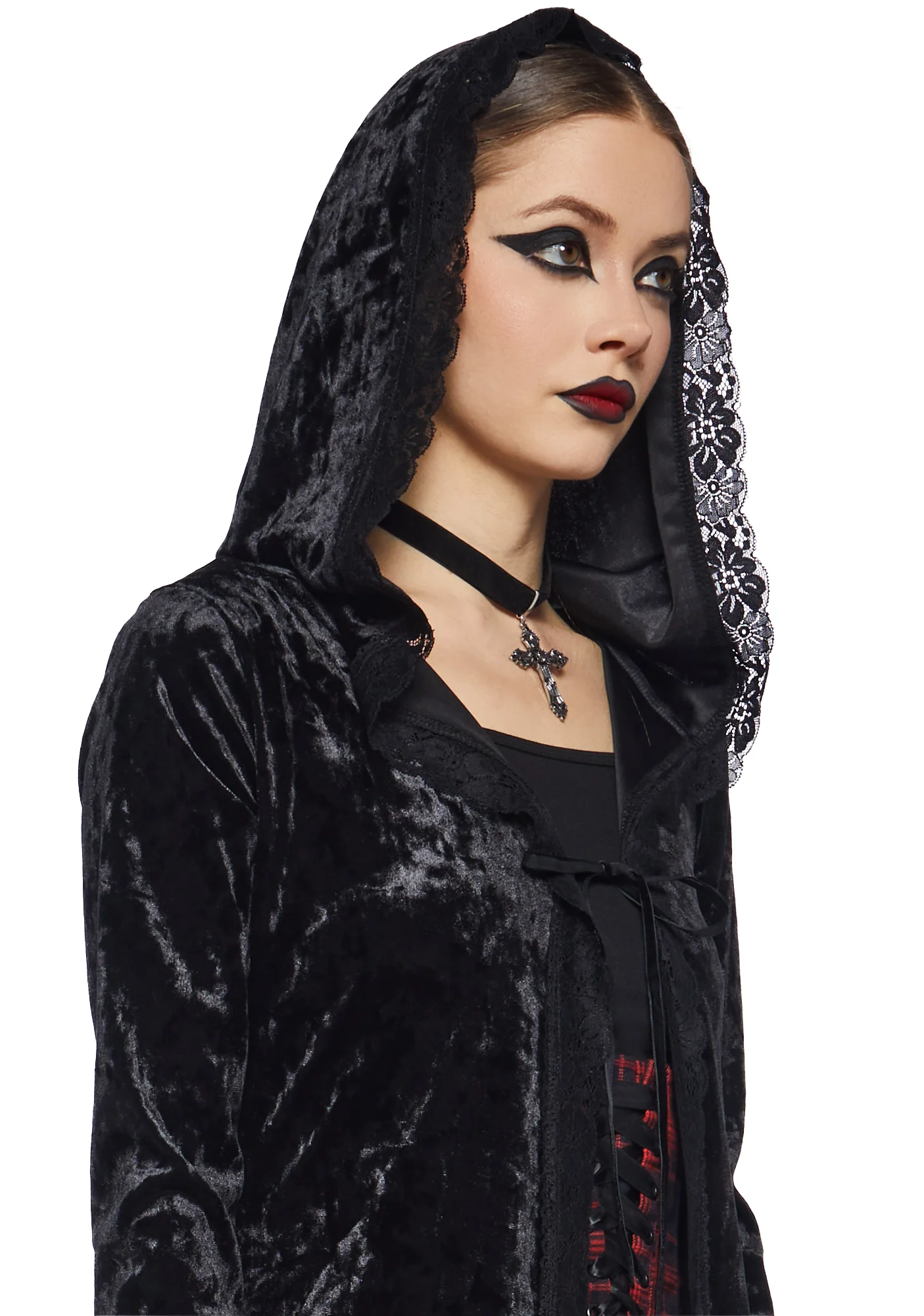 Dark Soiree Velvet Cardigan - Image 6