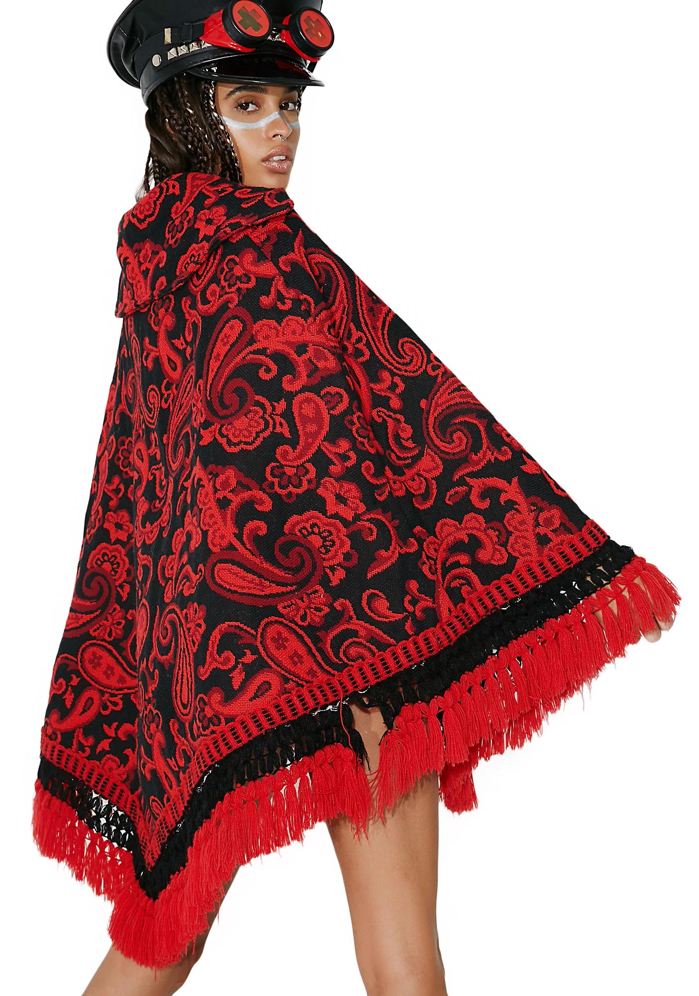 Vintage Floral Tapestry Poncho - Image 2