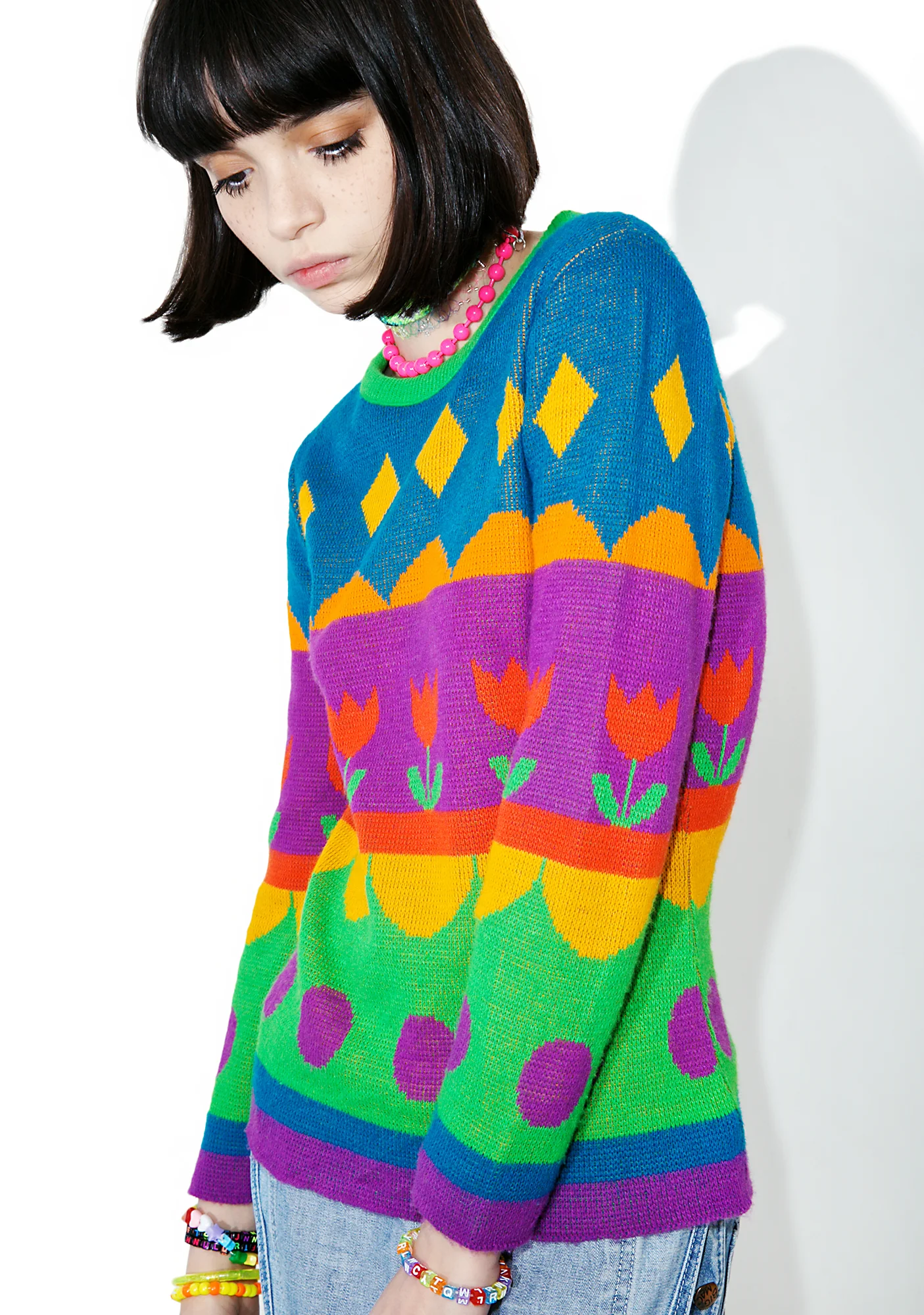 Vintage Rainbow Tulip Sweater - Image 3