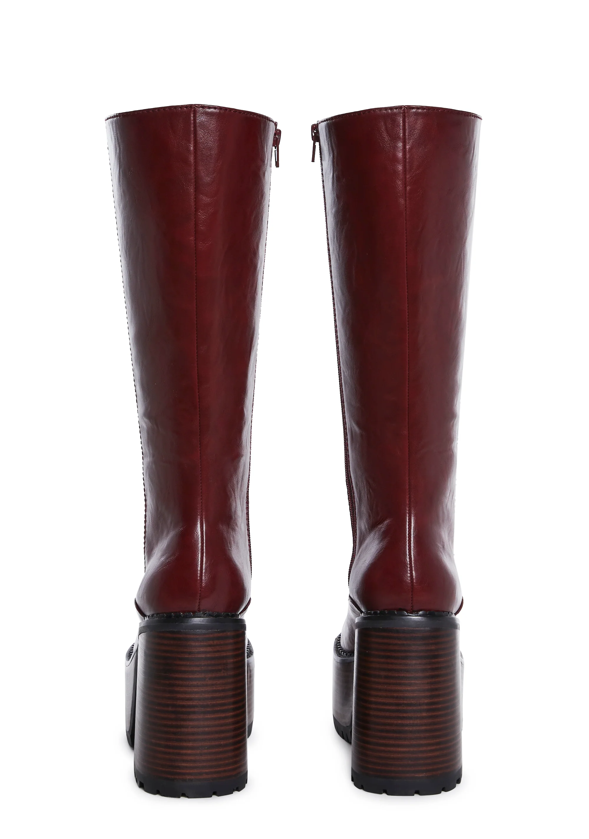 Vintage Soul Knee High Boots - Burgundy - Image 4