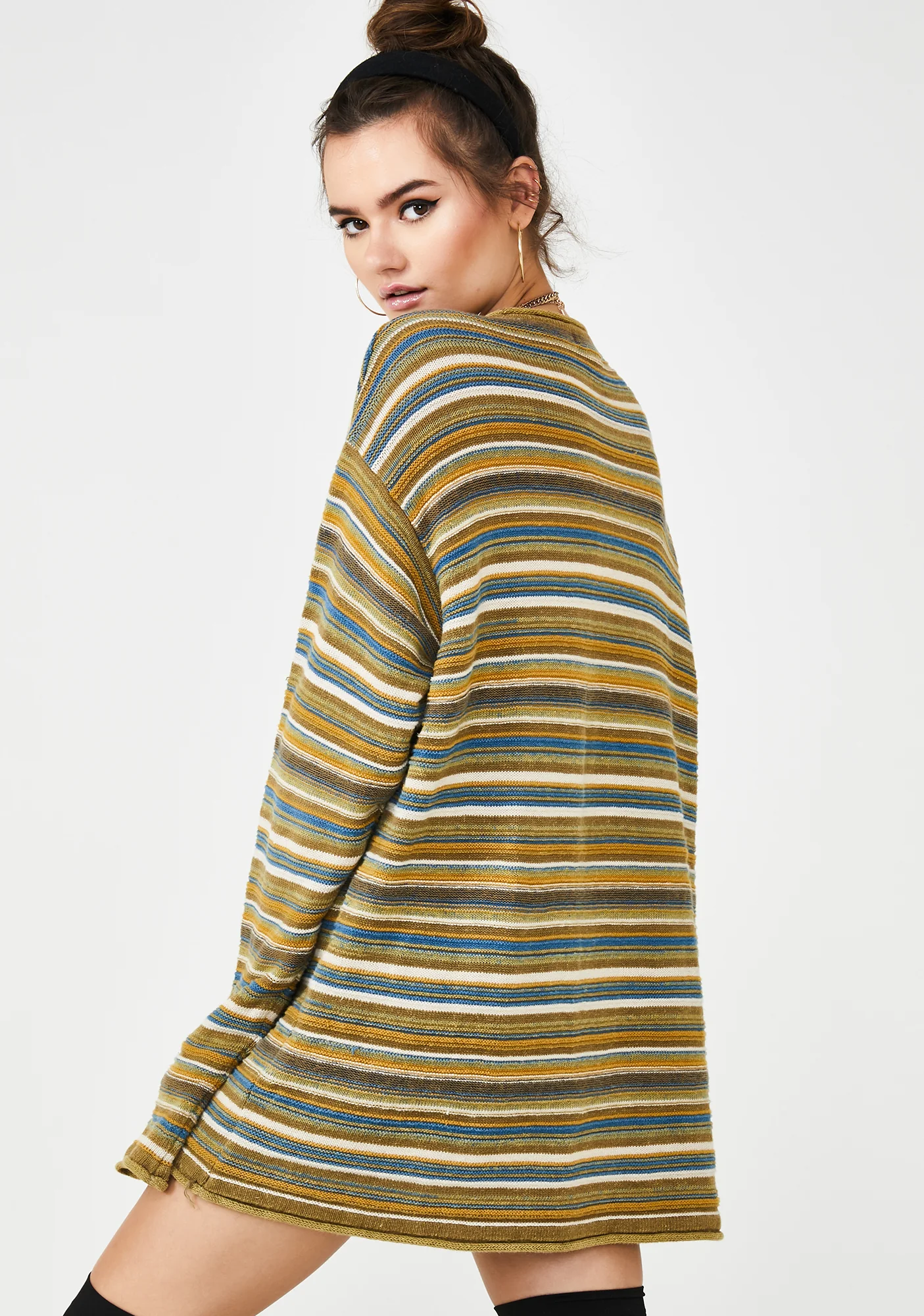 Vintage Striped Oversize Sweater - Image 4