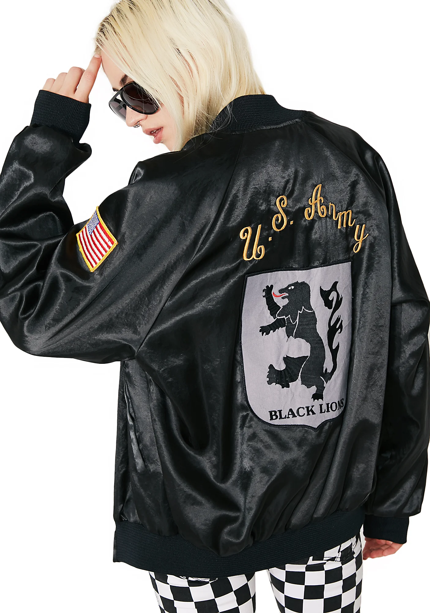 Vintage US Army Black Lions Bomber Jacket - Image 3