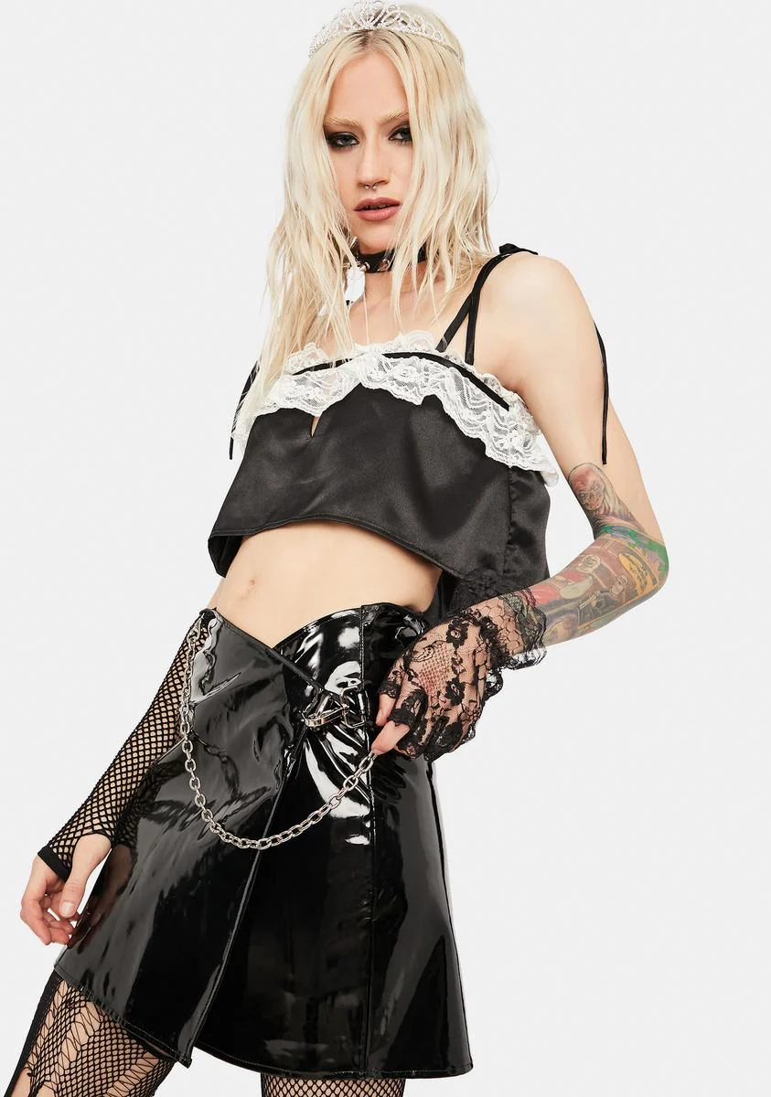 Vinyl Wrap Skirt With Chain And Hook - Image 2