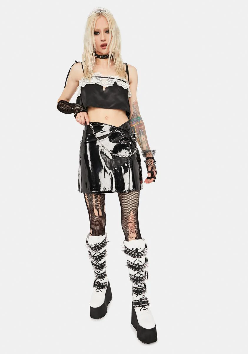 Vinyl Wrap Skirt With Chain And Hook - Image 3