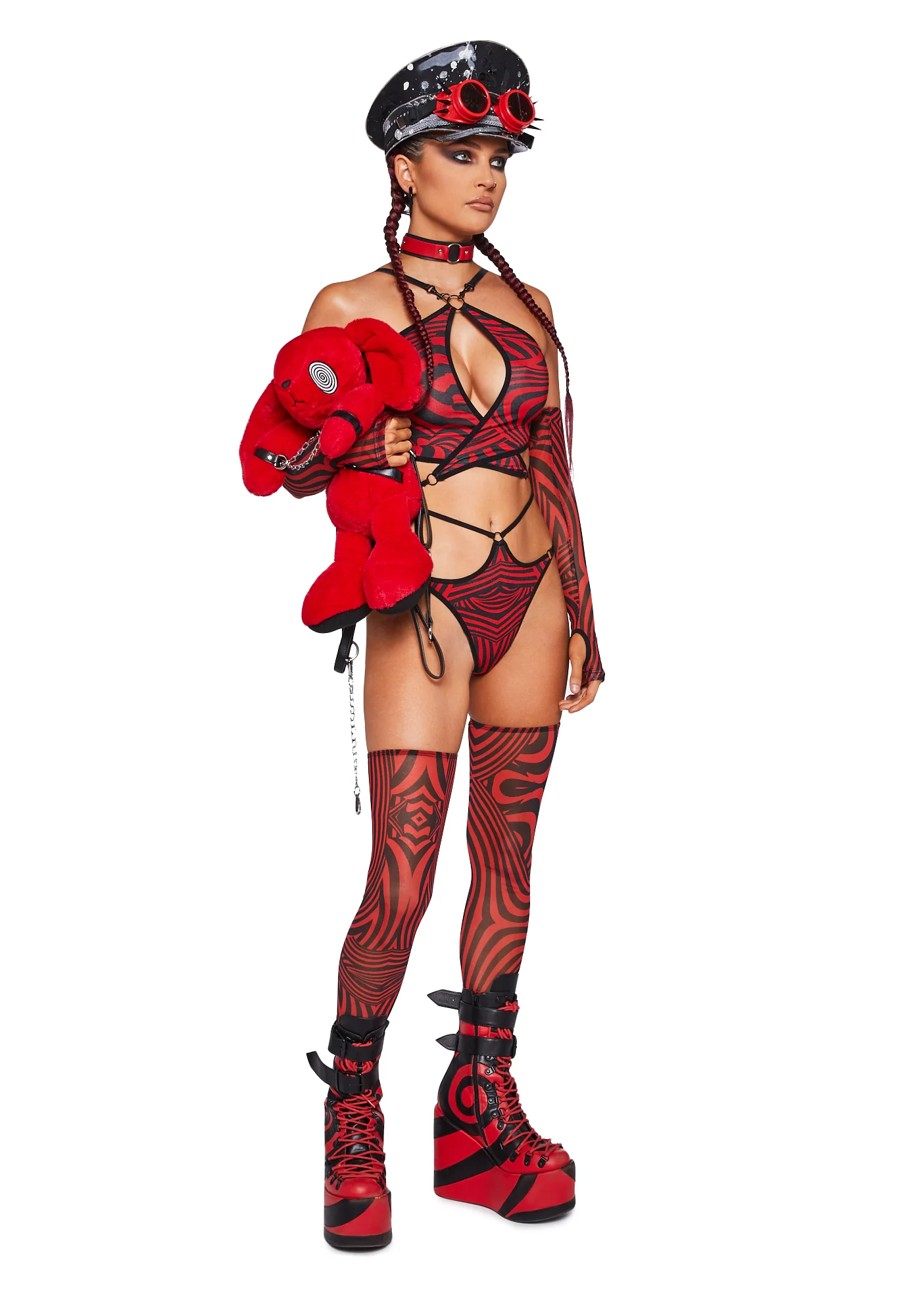 Waking Dream Bottoms & Stockings Set - Red - Image 2
