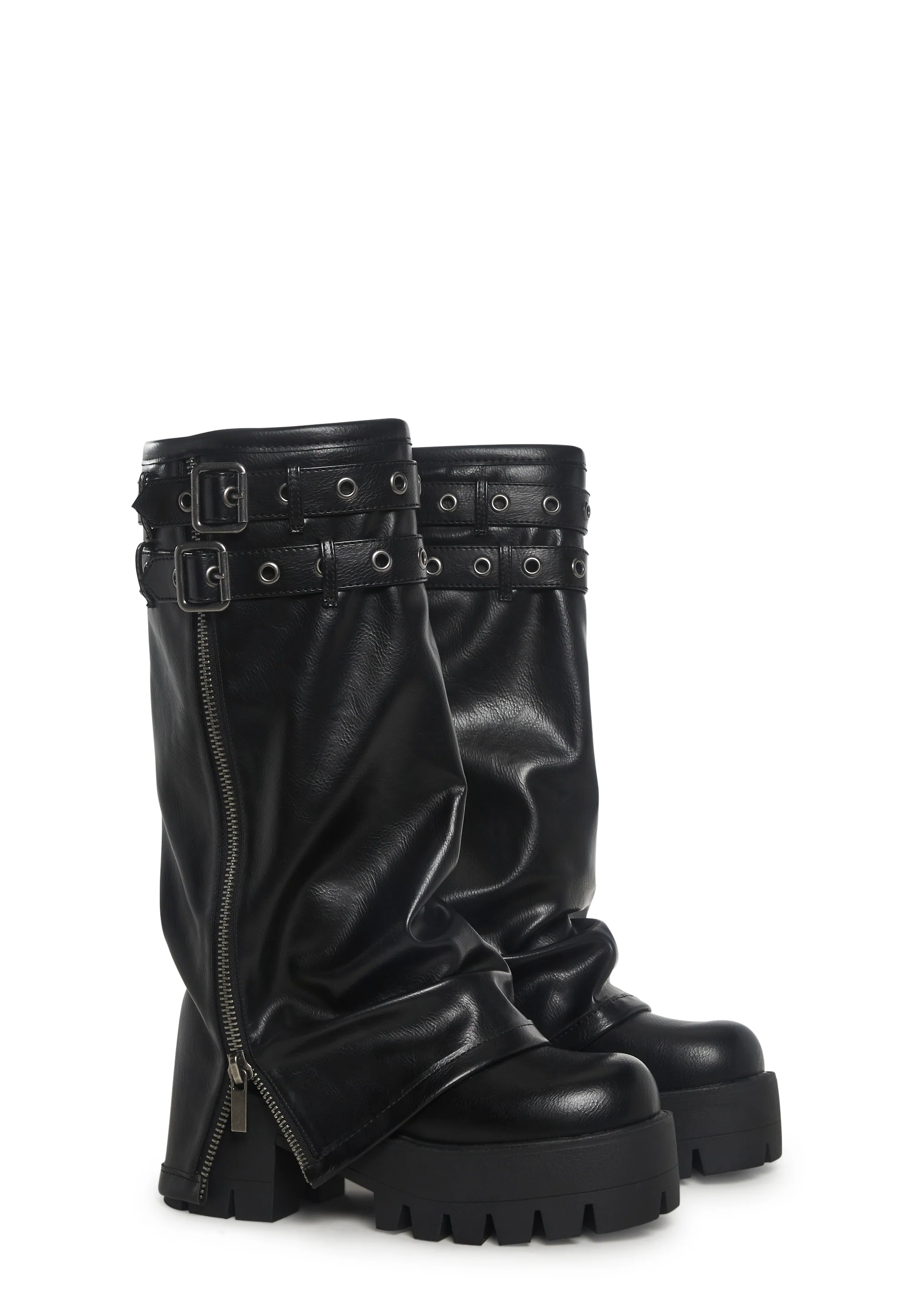 Warp Knee High Pant Boots - Black - Image 3