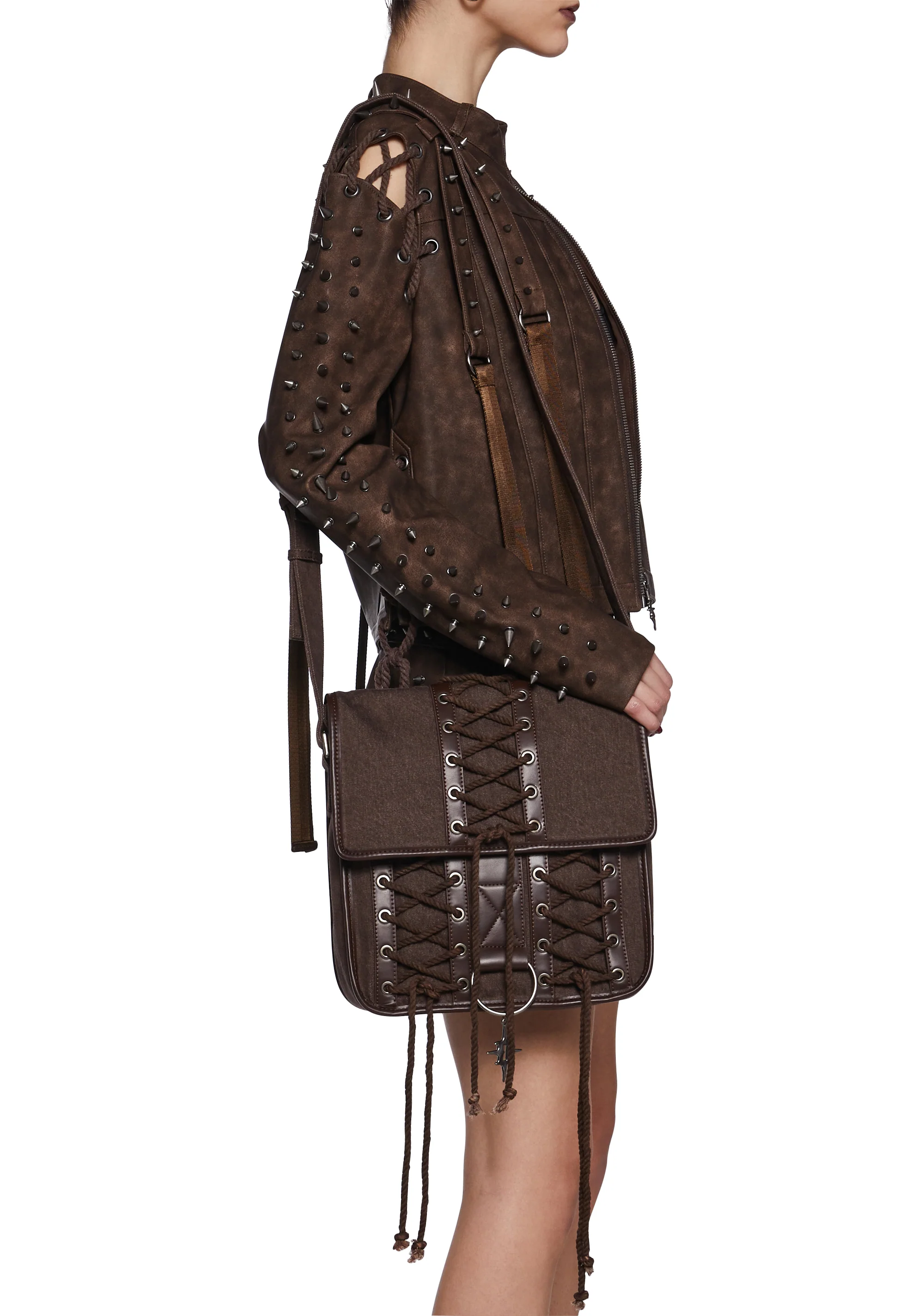 Warp Lace-Up Messenger Bag - Image 2
