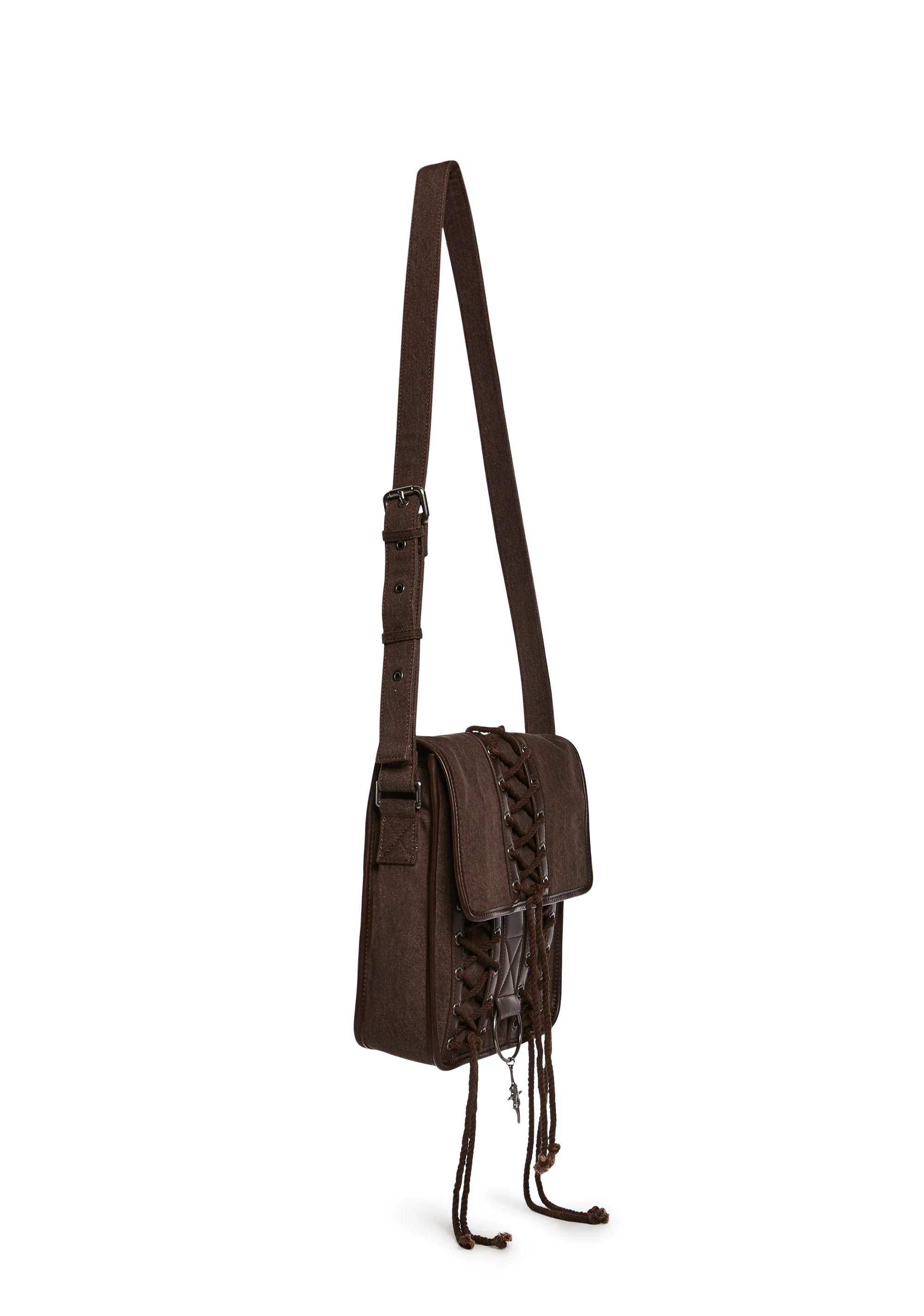 Warp Lace-Up Messenger Bag - Image 3