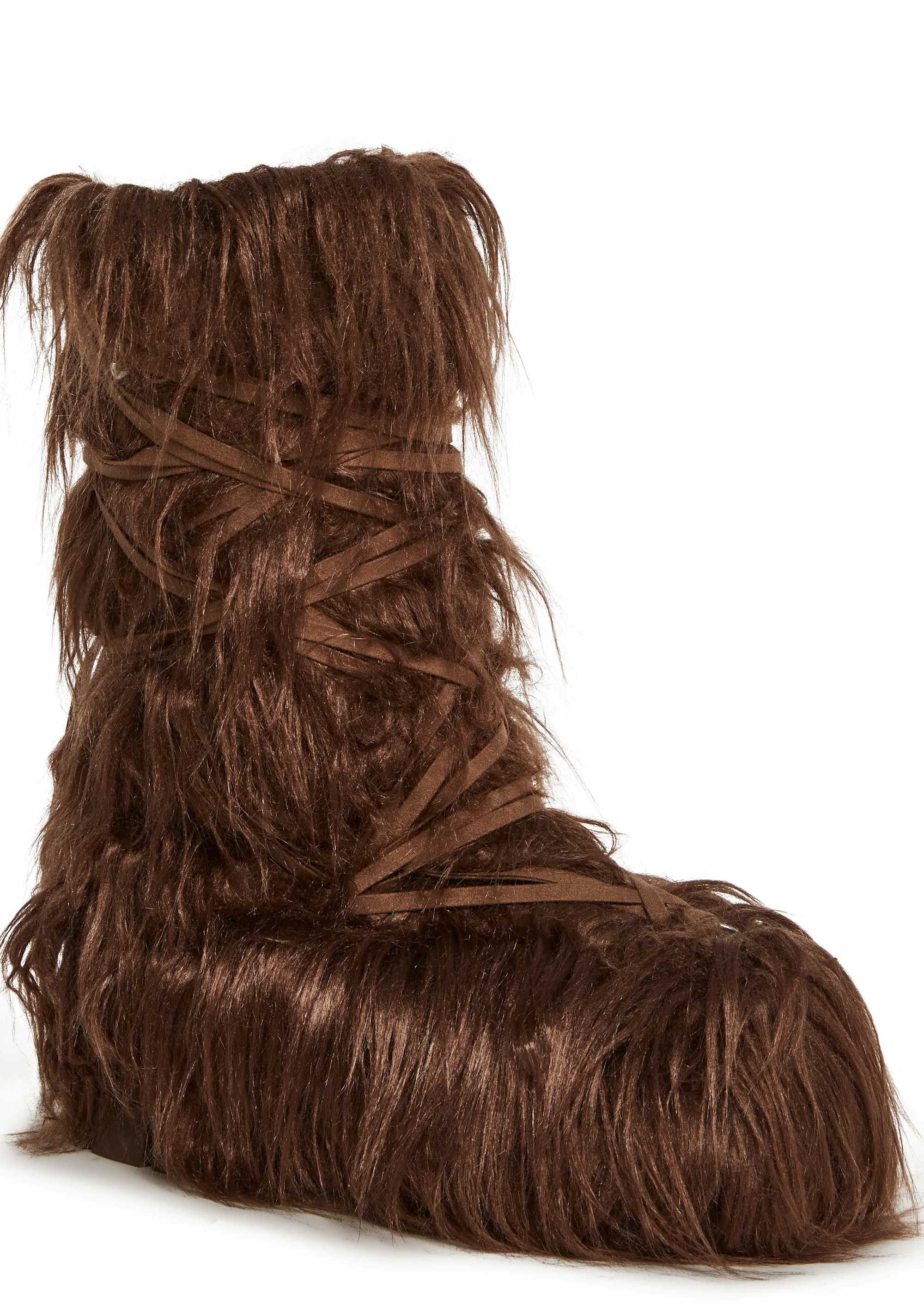 Warp Faux Fur Boots - Brown - Image 2