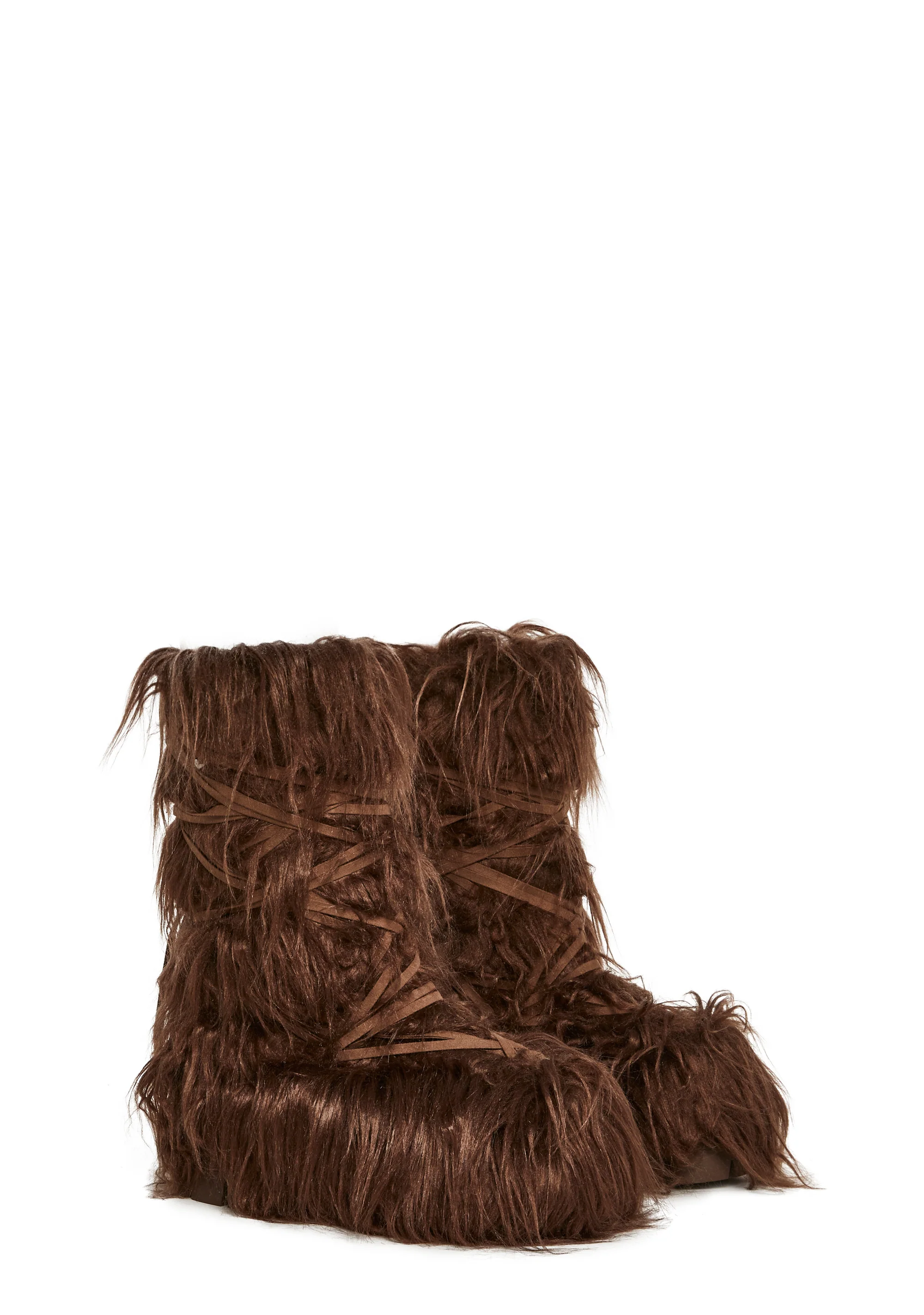 Warp Faux Fur Boots - Brown - Image 3