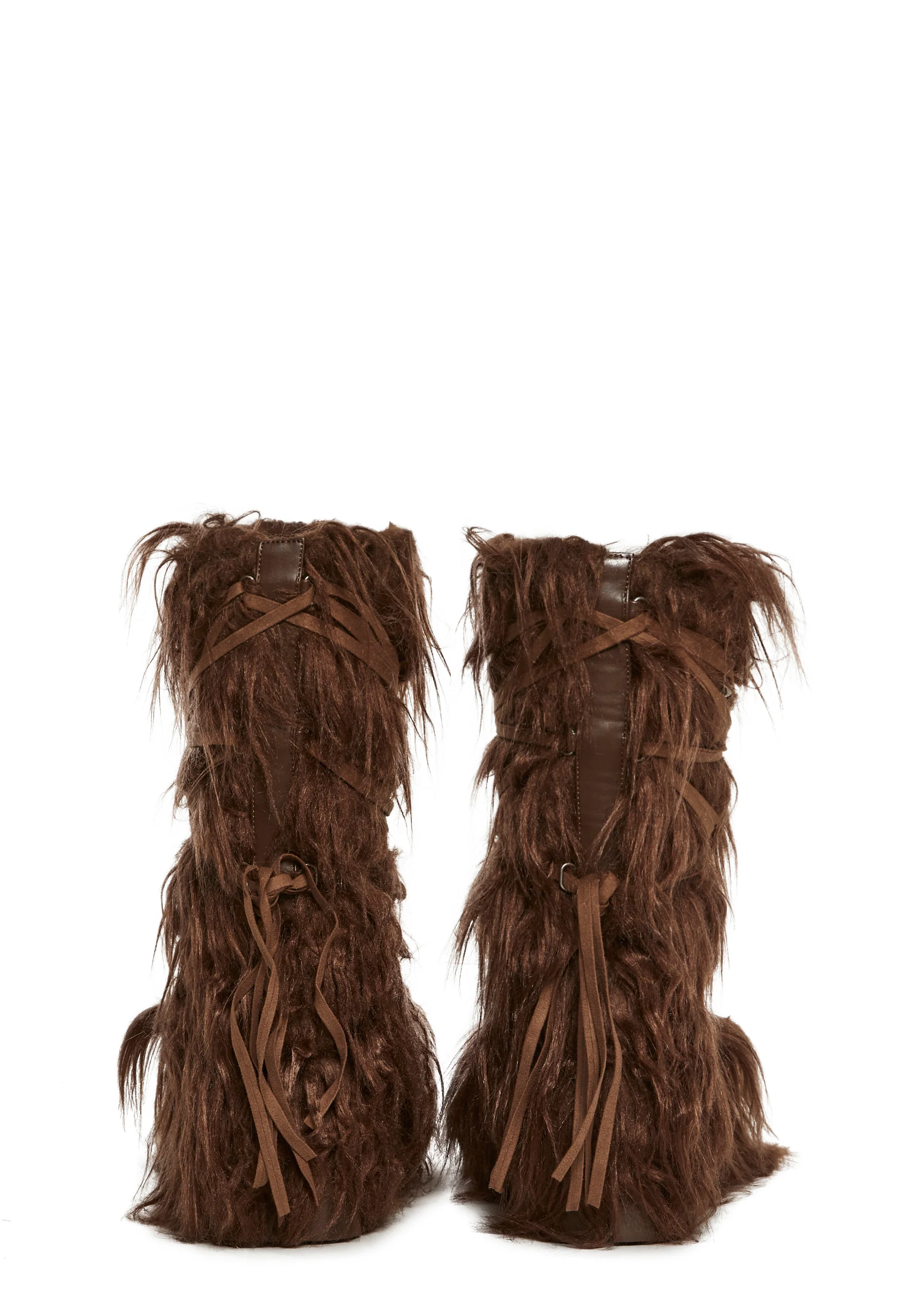 Warp Faux Fur Boots - Brown - Image 4