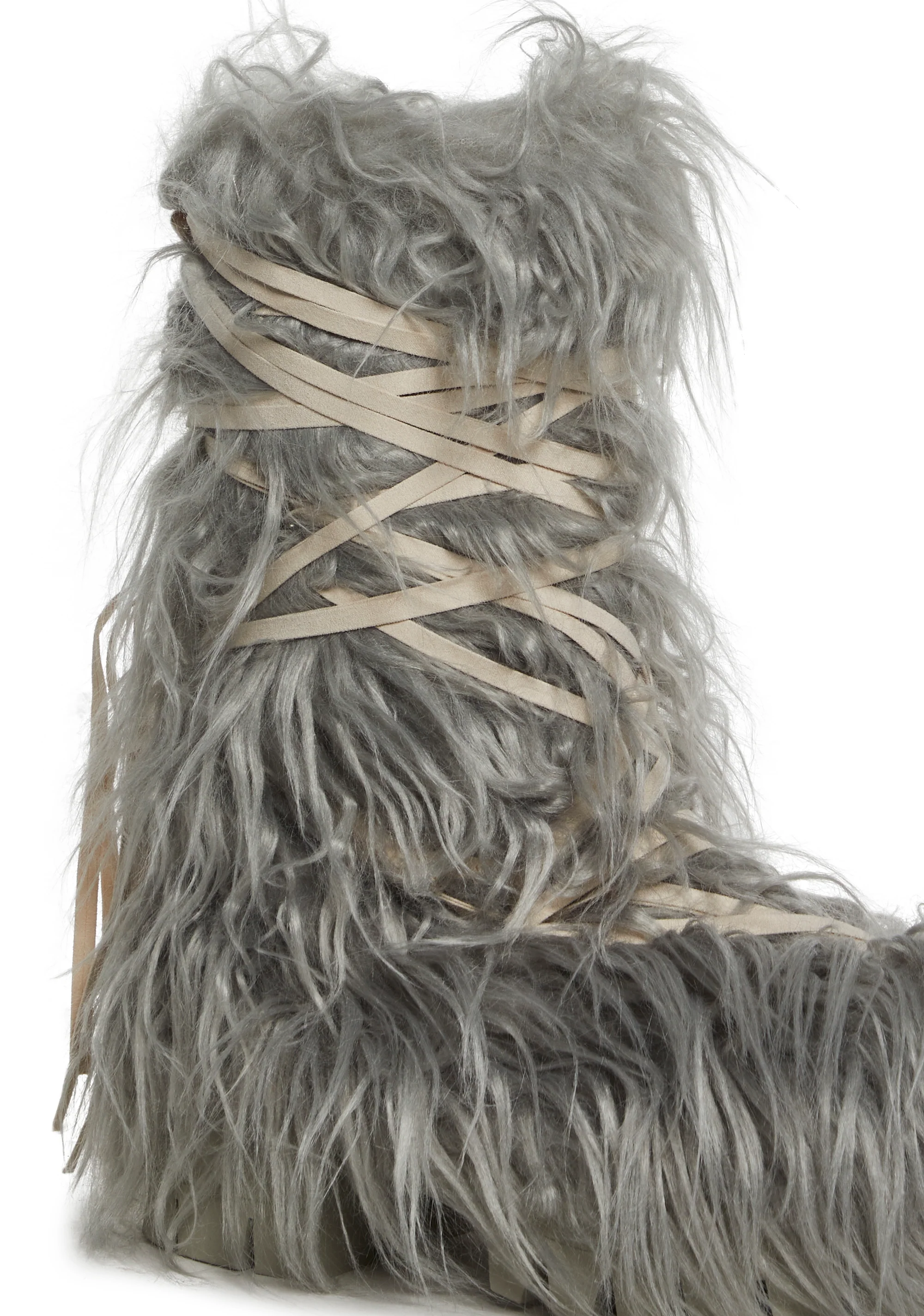 Warp Faux Fur Boots - Gray - Image 2
