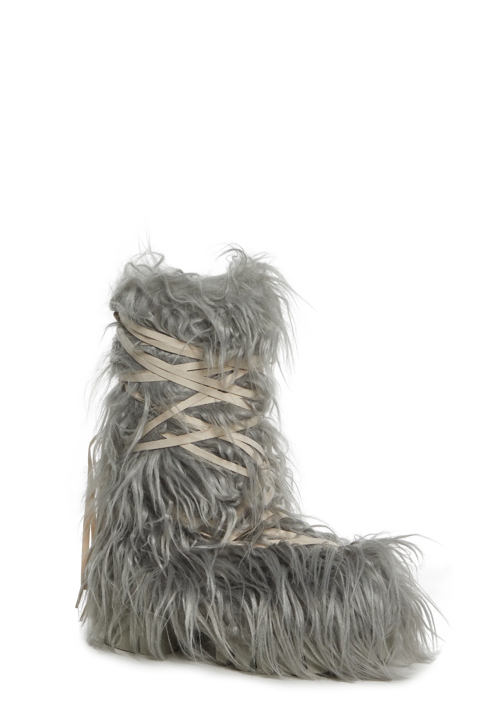 Warp Faux Fur Boots - Gray - Image 3