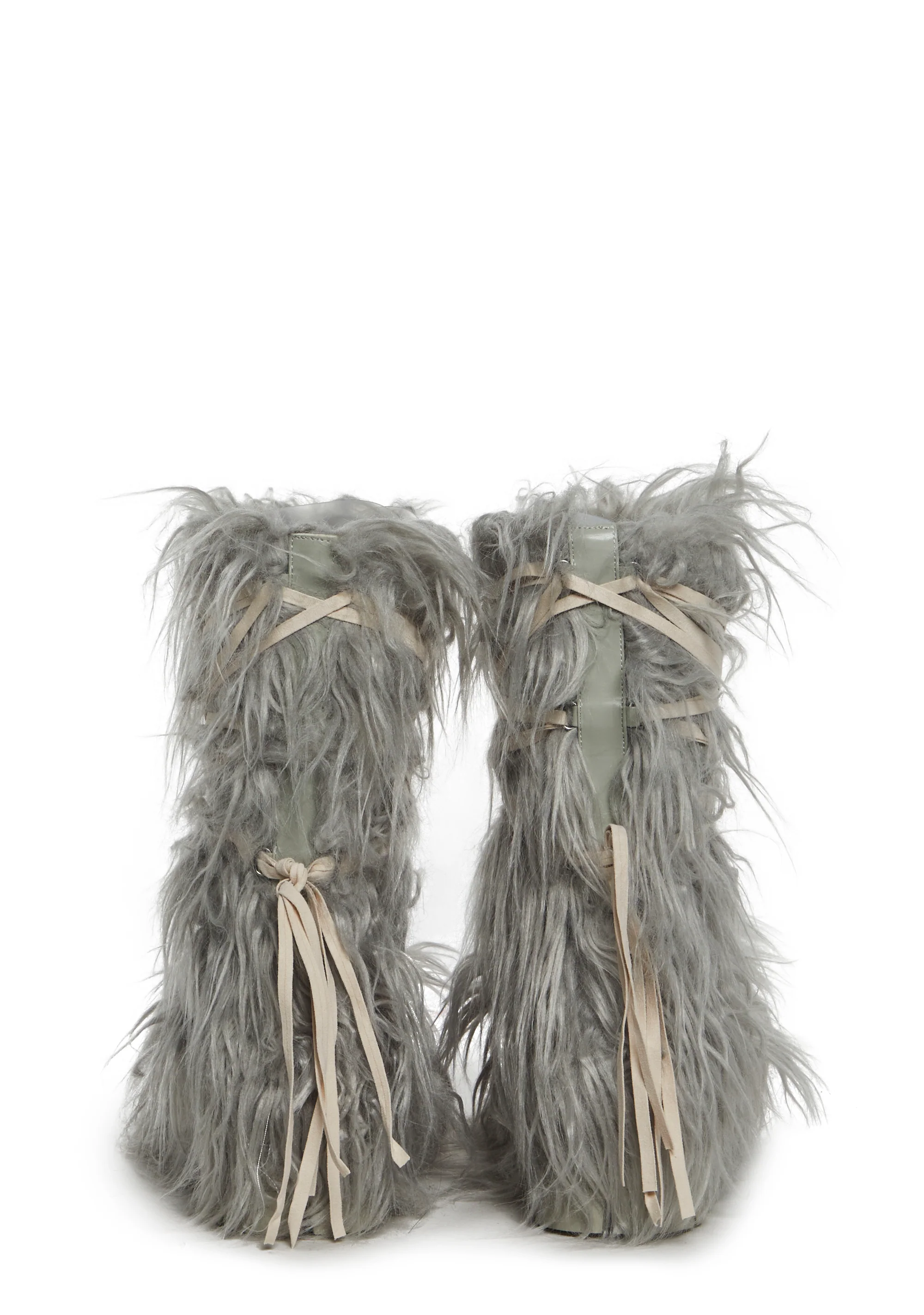 Warp Faux Fur Boots - Gray - Image 4