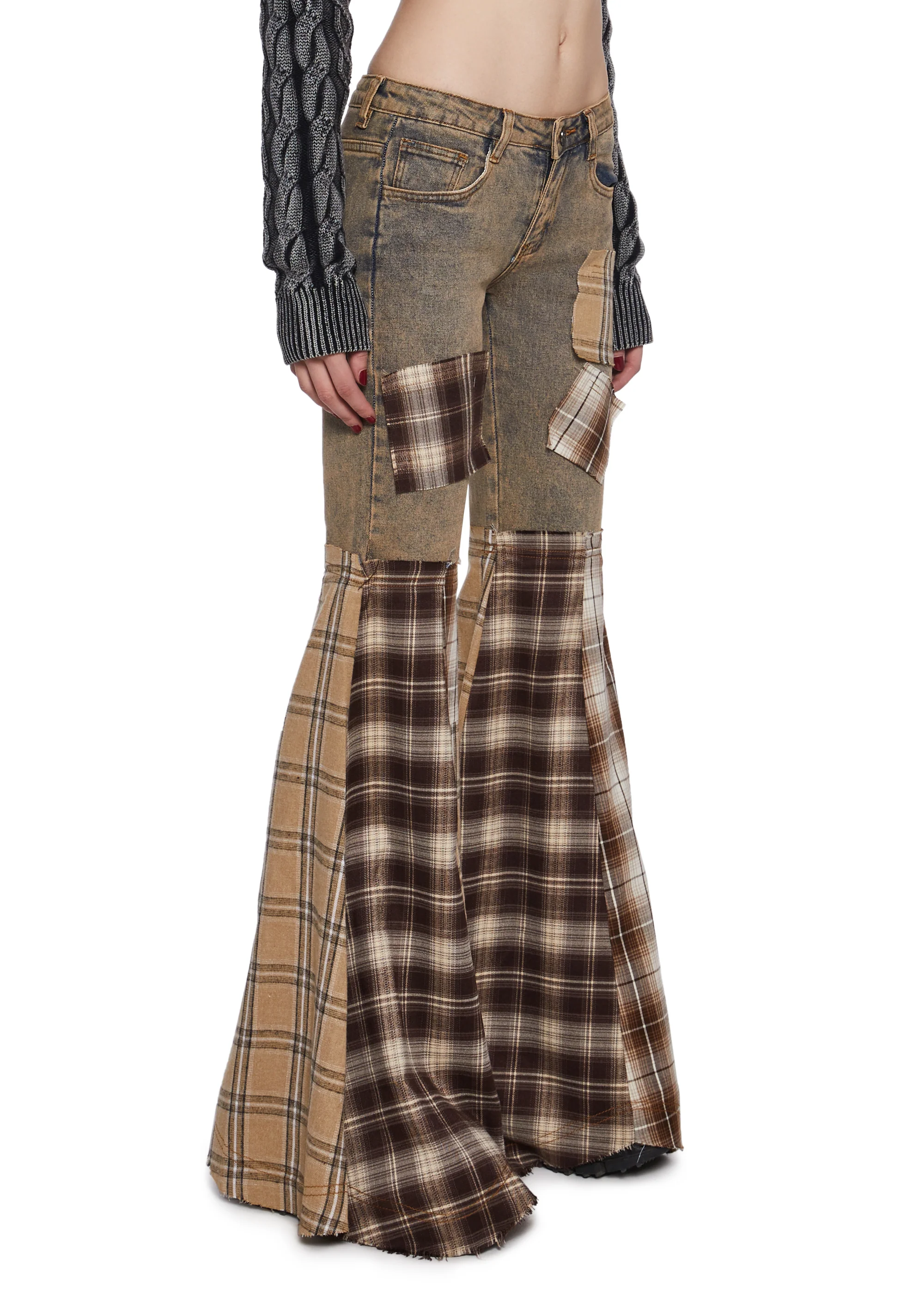 Warp Patchwork Flare Pants - Image 2