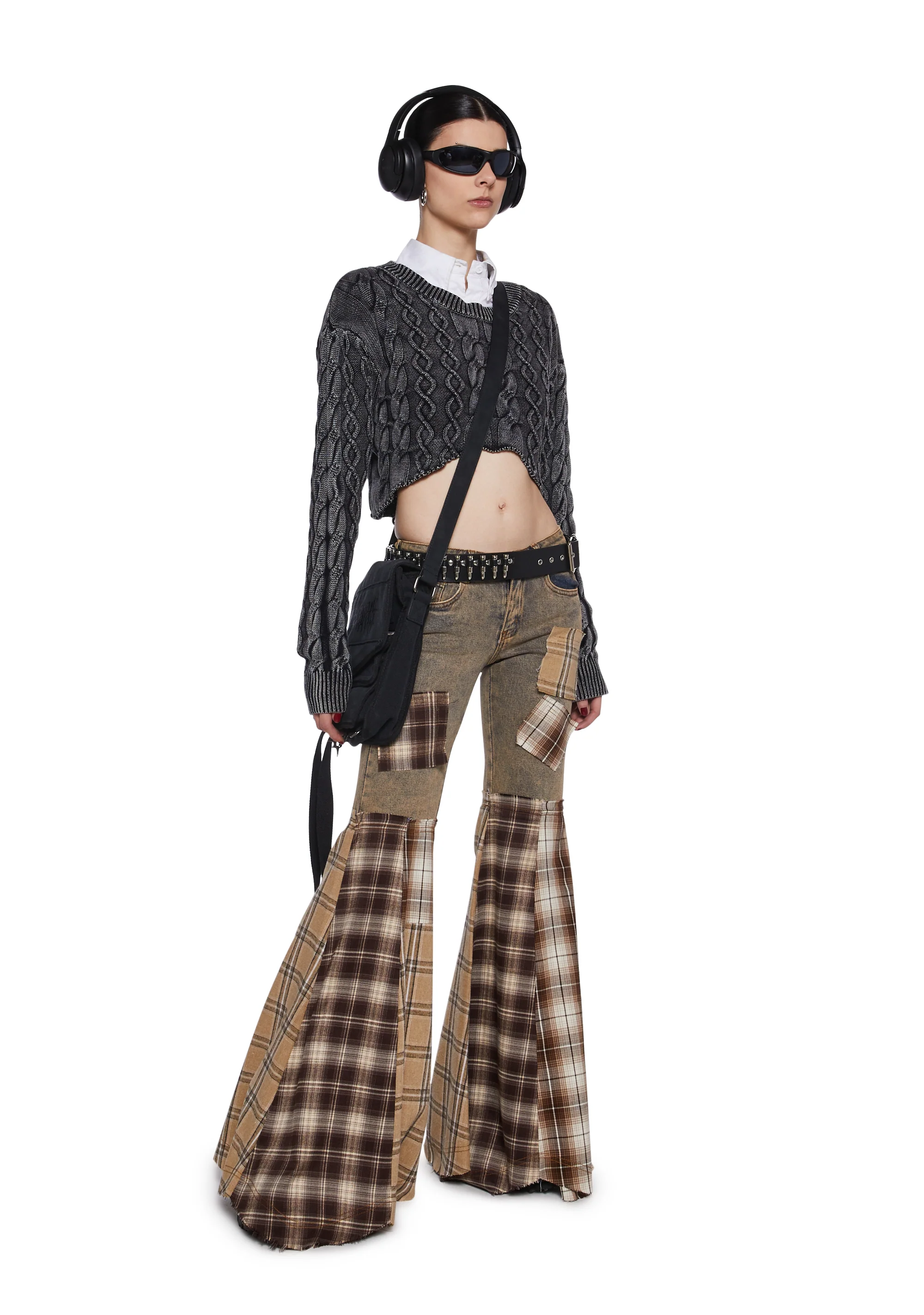 Warp Patchwork Flare Pants - Image 4