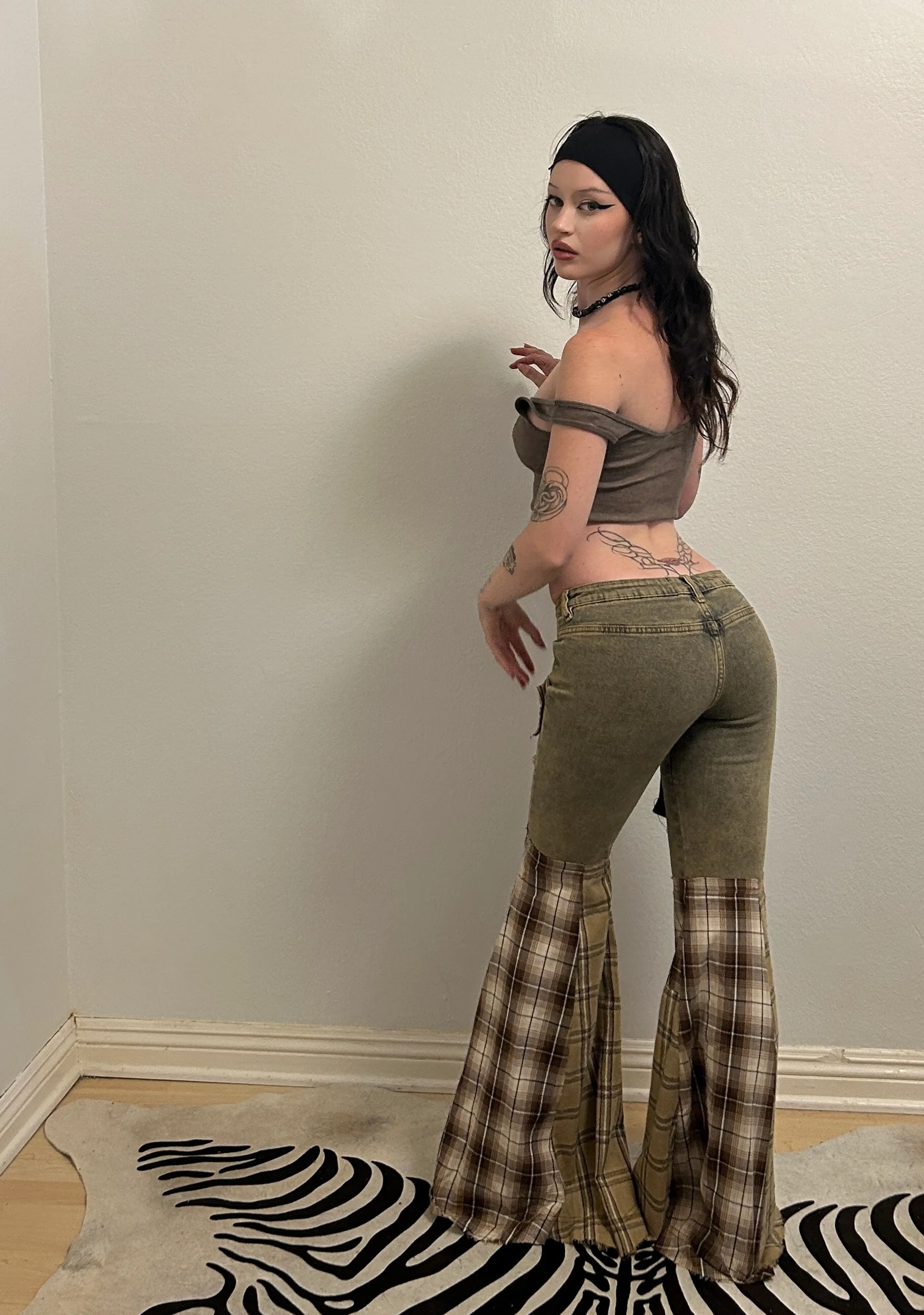 Warp Patchwork Flare Pants - Image 7