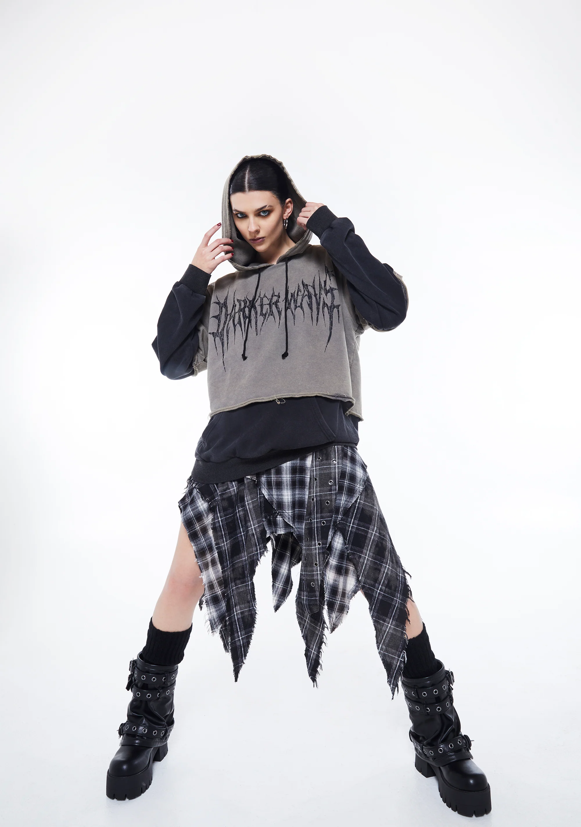Warp Plaid Midi Skirt - Image 6