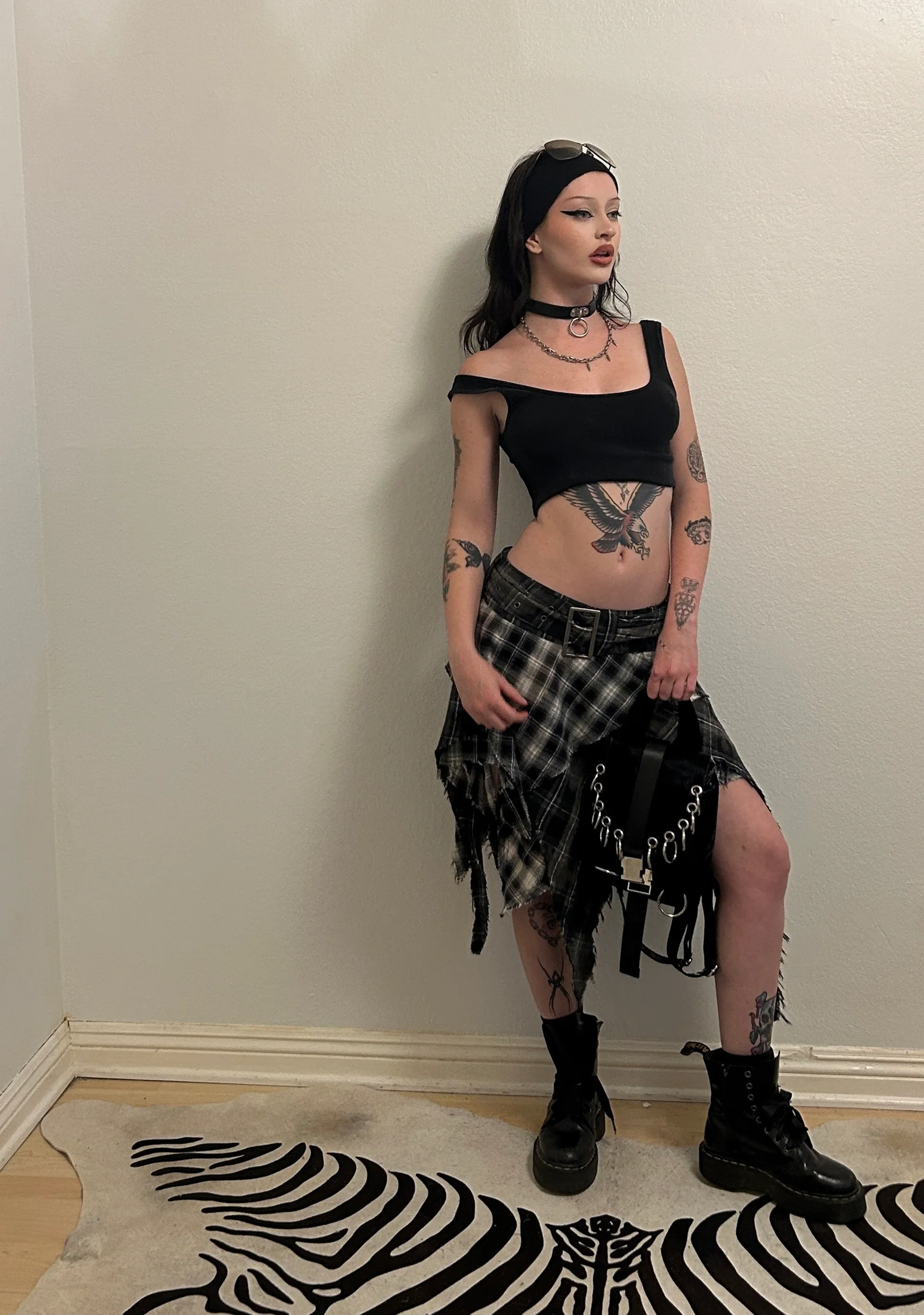 Warp Plaid Midi Skirt - Image 7