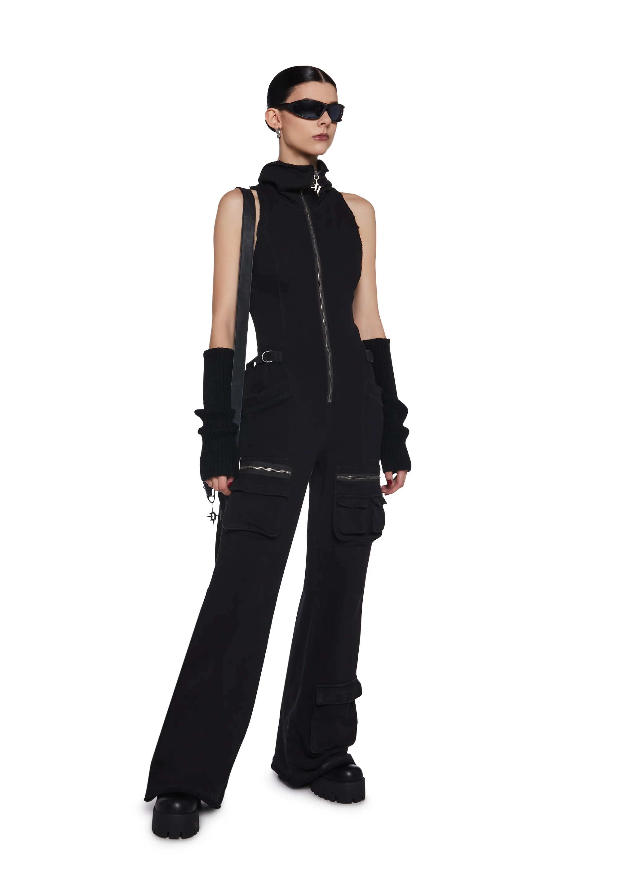 Warp Sleeveless Cargo Jumpsuit - Image 5