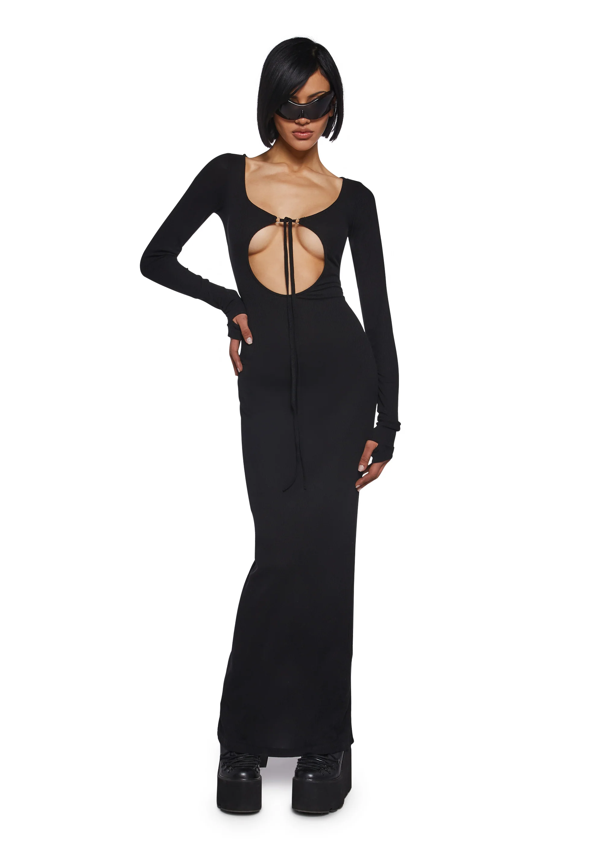 Warp Thermal Maxi Dress With Cut Outs - Image 5