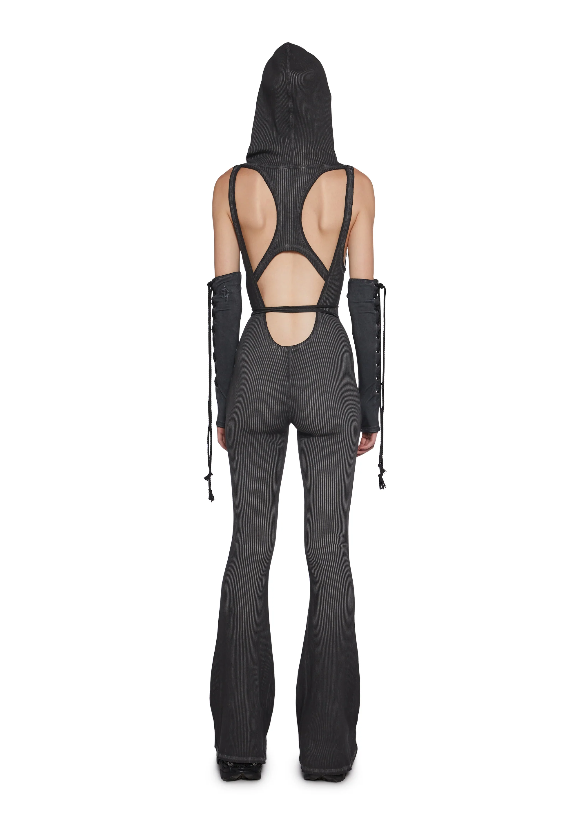 Warp Knit Hooded Jumpsuit - Image 5