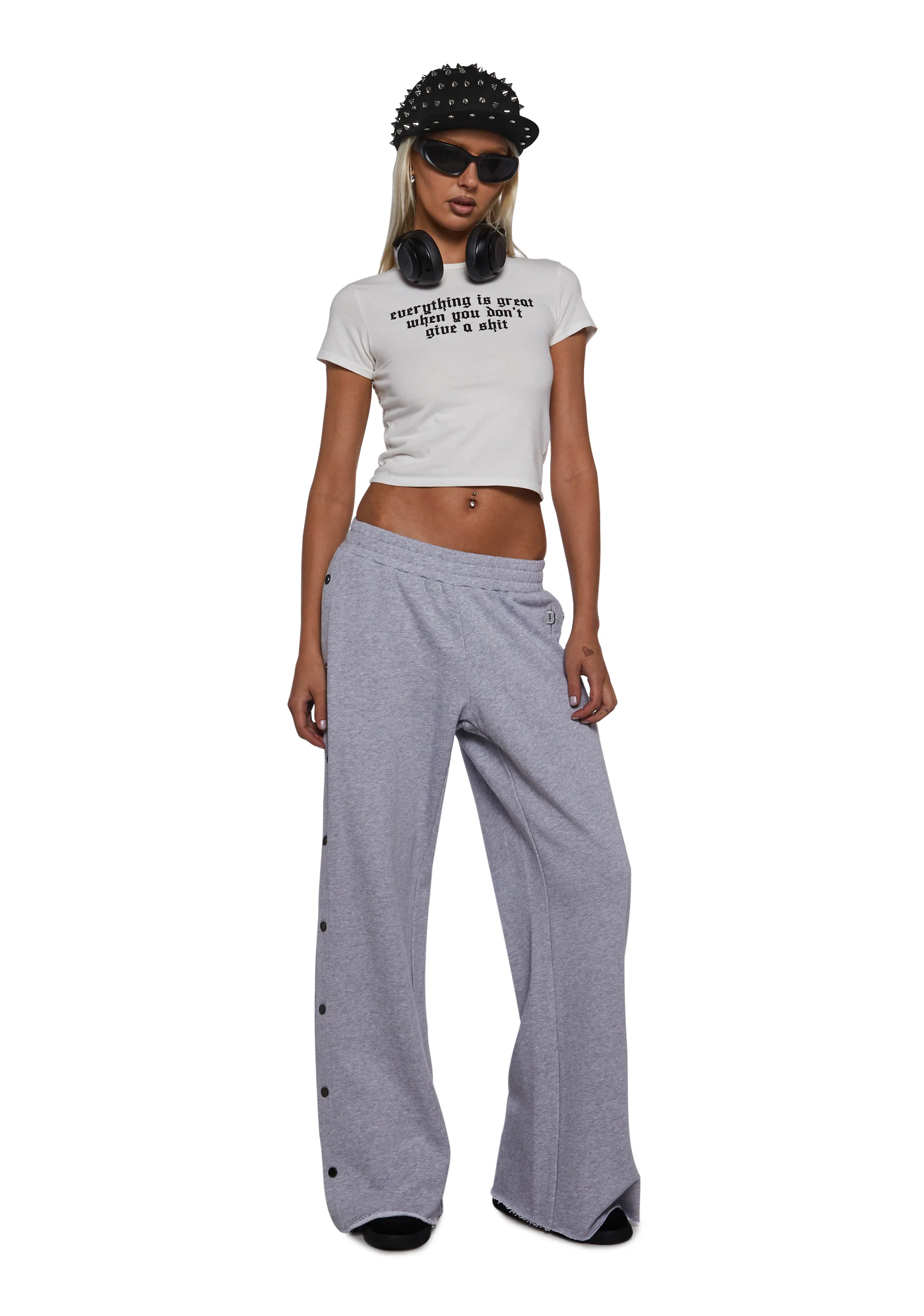 Ego Washed Boyfriend Sweatpants - Gray - Image 2