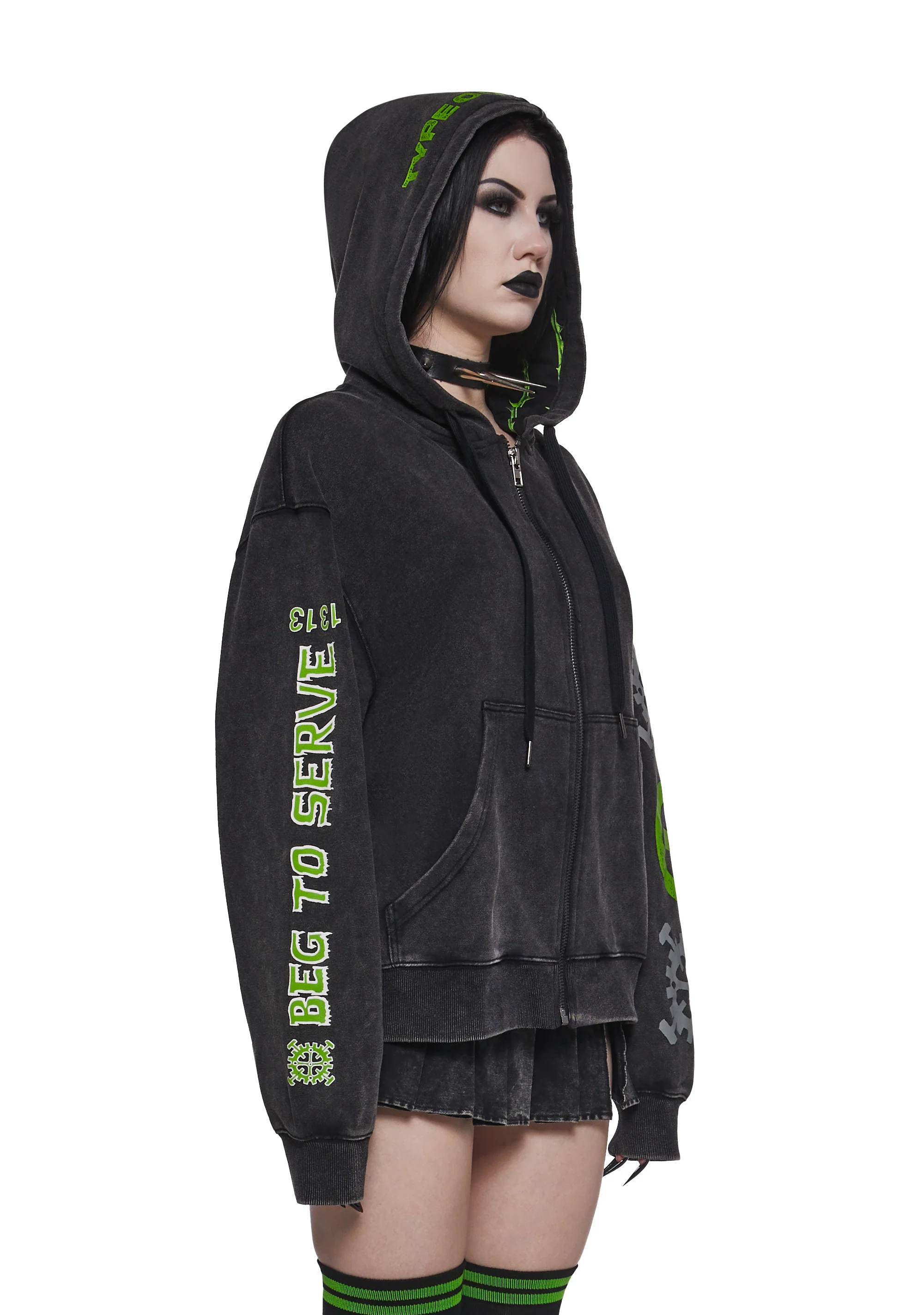 Black No.1 Washed Hoodie - Image 3