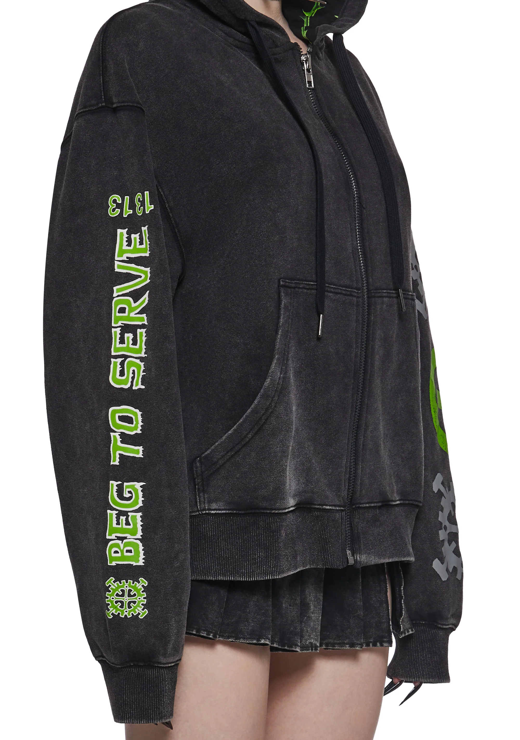 Black No.1 Washed Hoodie - Image 7