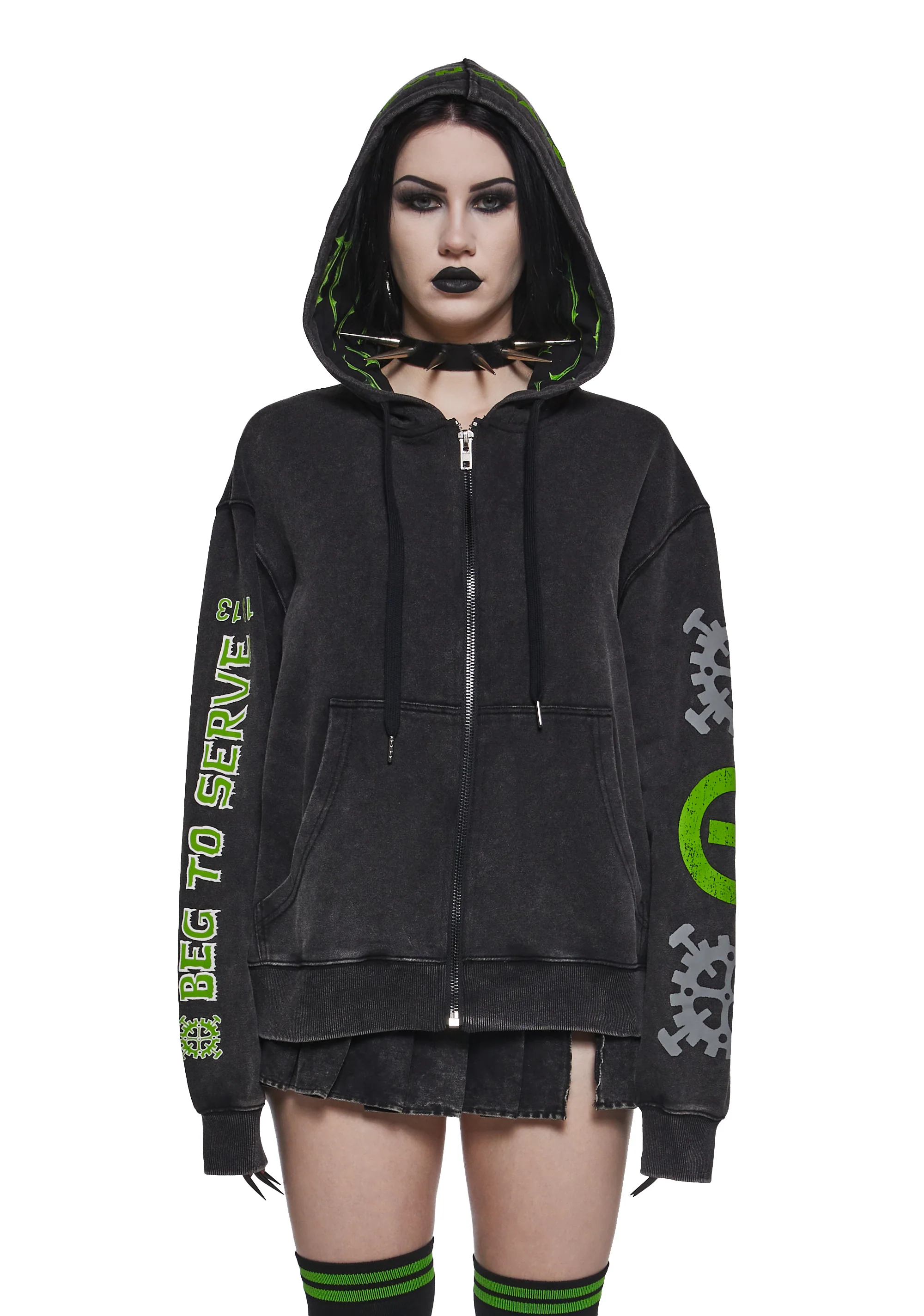 Black No.1 Washed Hoodie - Image 8