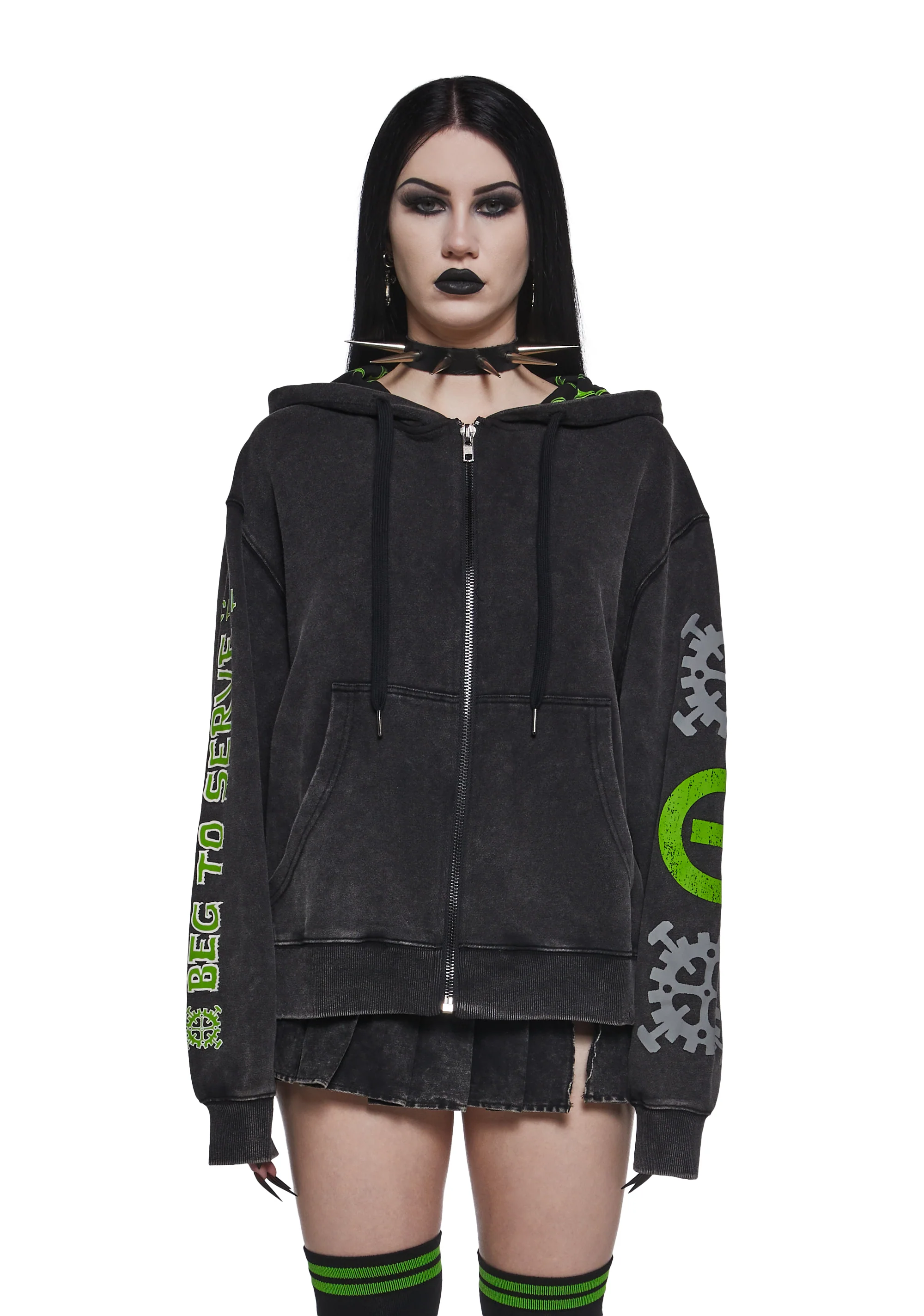 Black No.1 Washed Hoodie - Image 9
