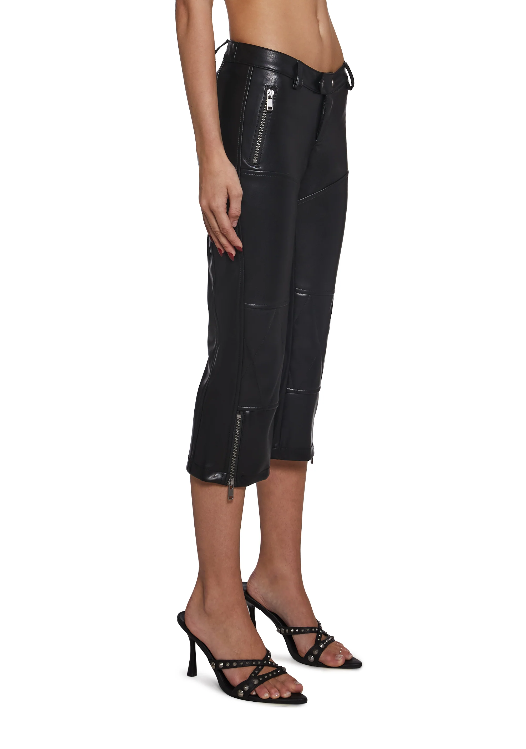 Feel The Rush Leather Capris - Image 3
