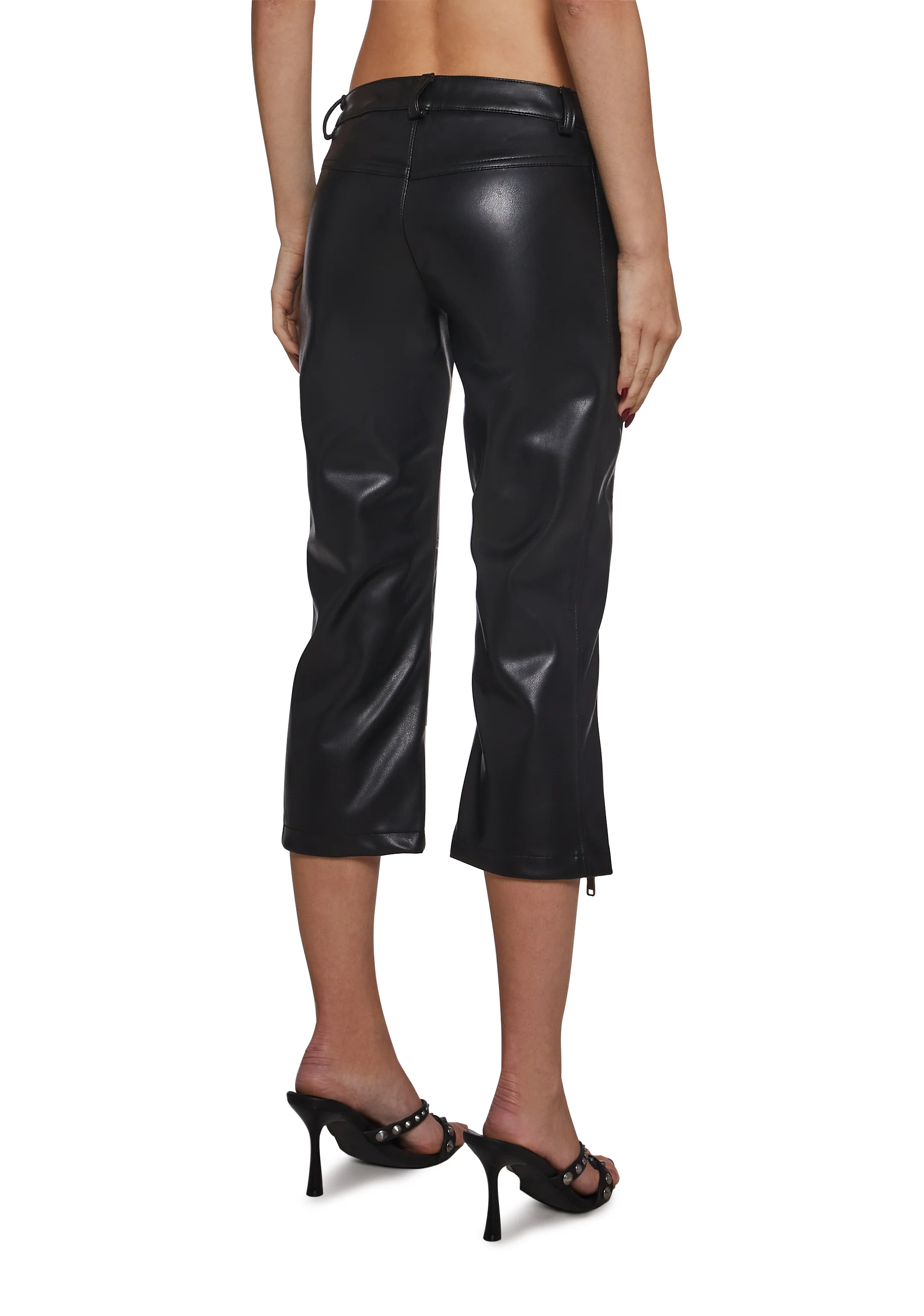 Feel The Rush Leather Capris - Image 4