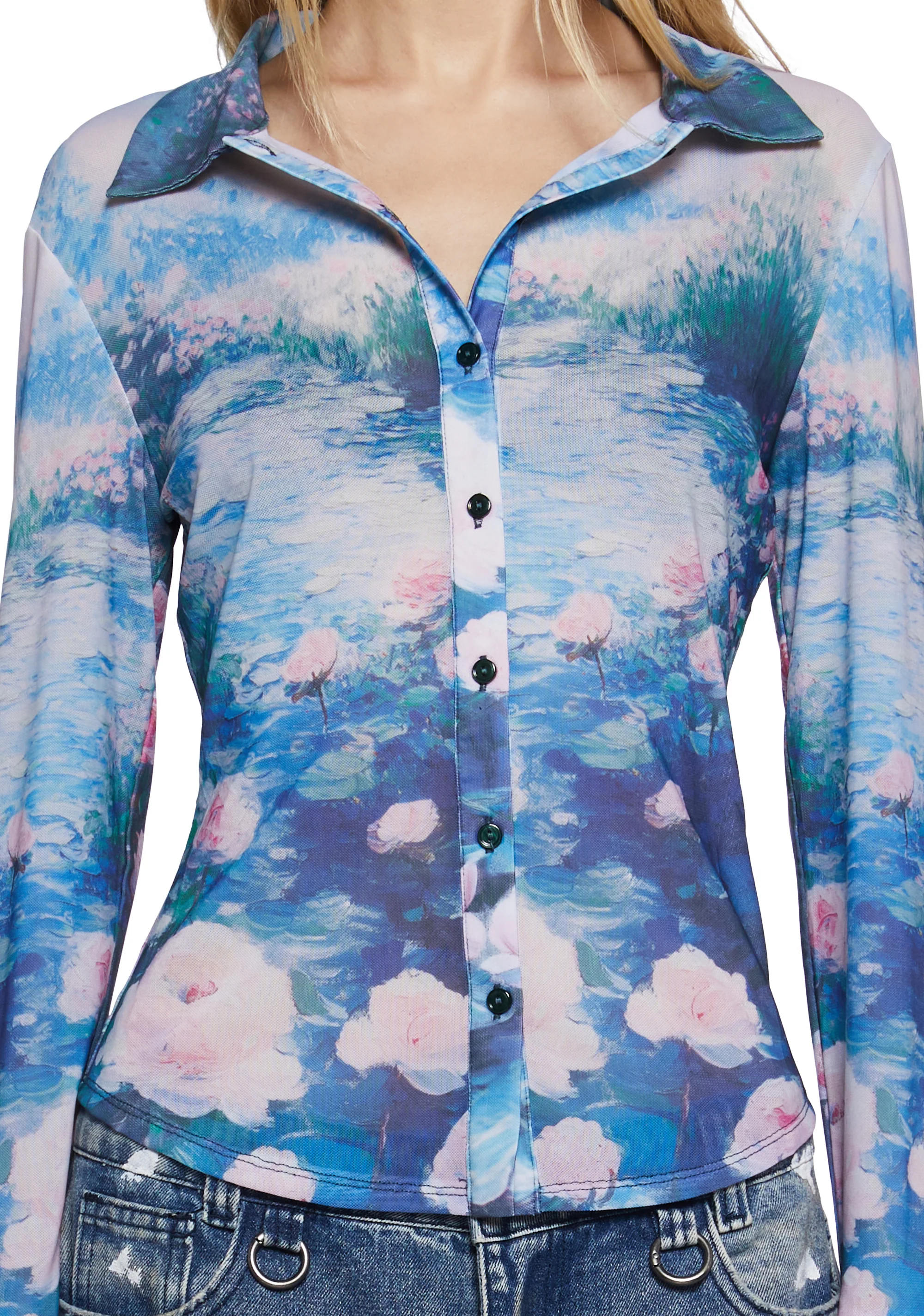 Watercolor Dreams Button Up Top - Image 5