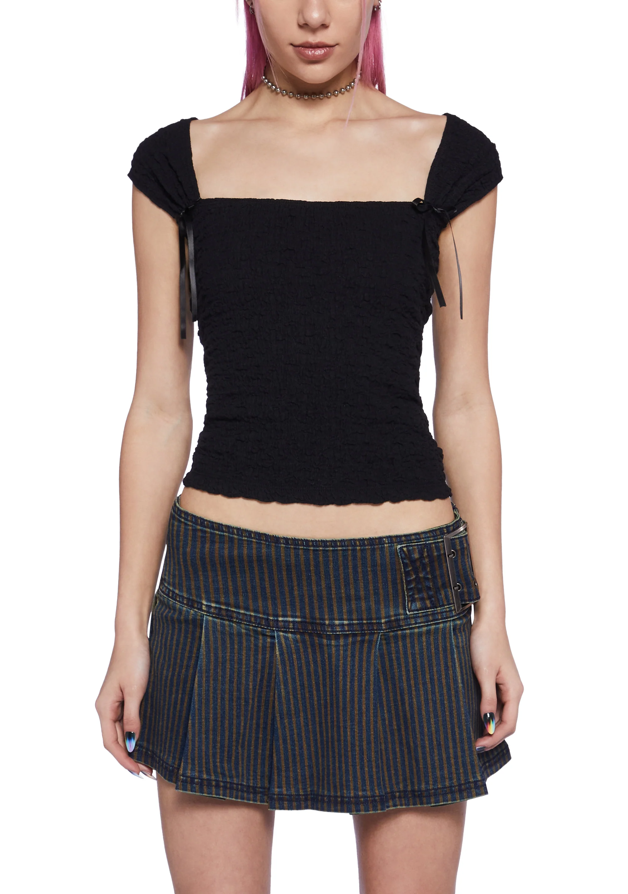 What A Girl Wants Cap Sleeve Top - Black - Image 3