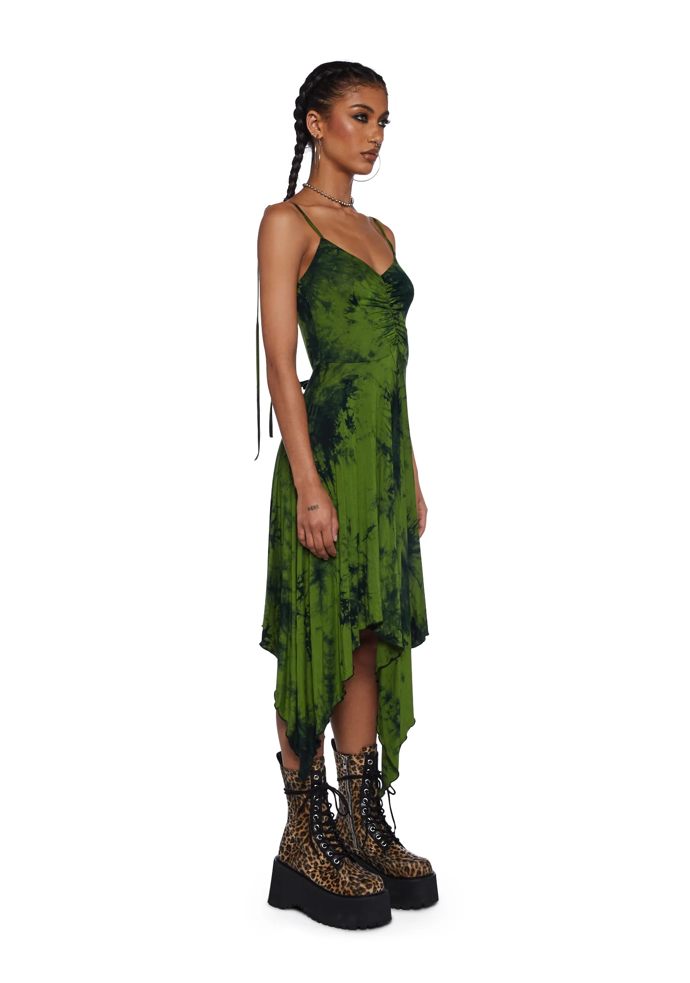 Wherever You Wander Midi Dress - Green - Image 3