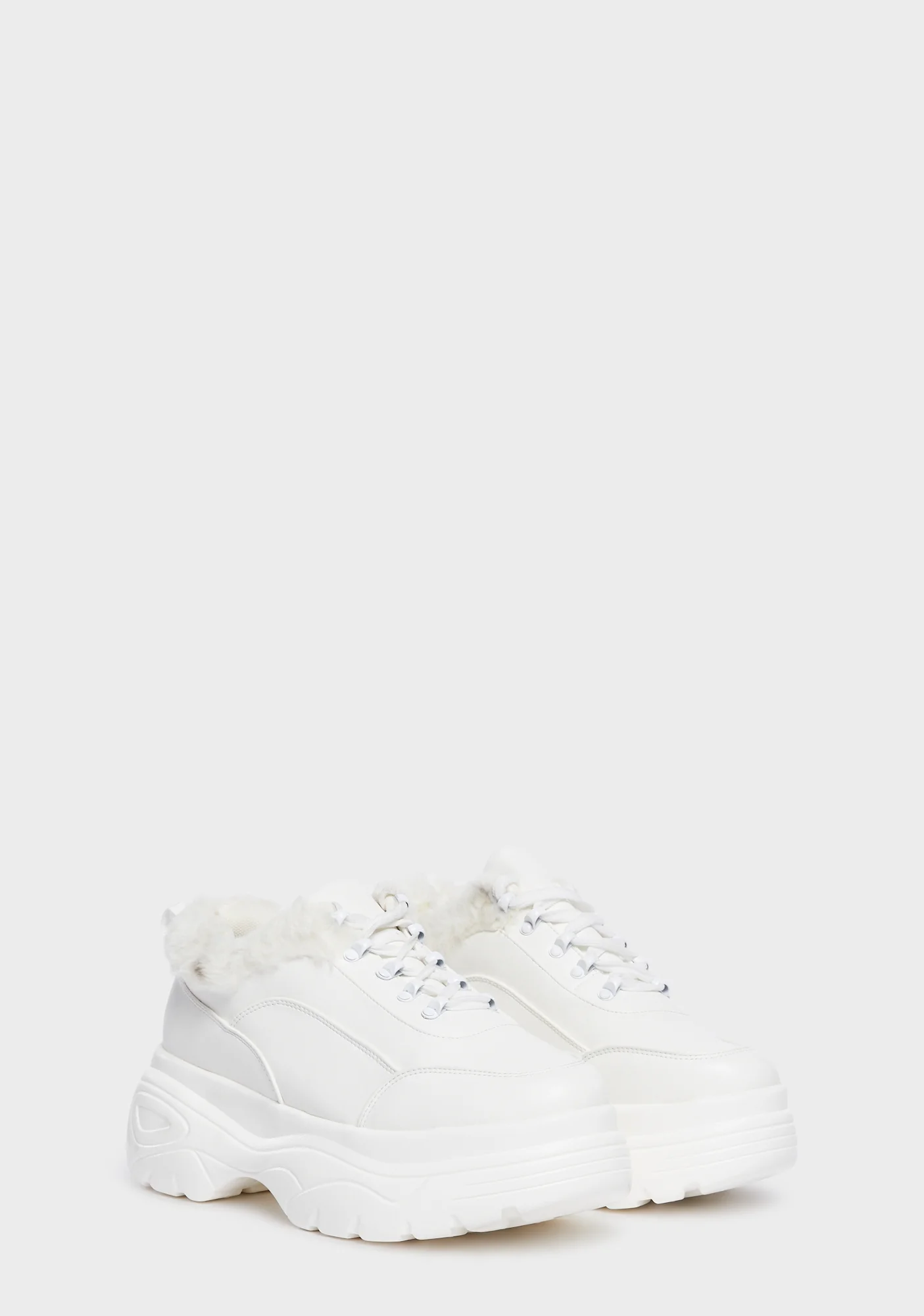 White Chunky Platform Sneakers - Image 3