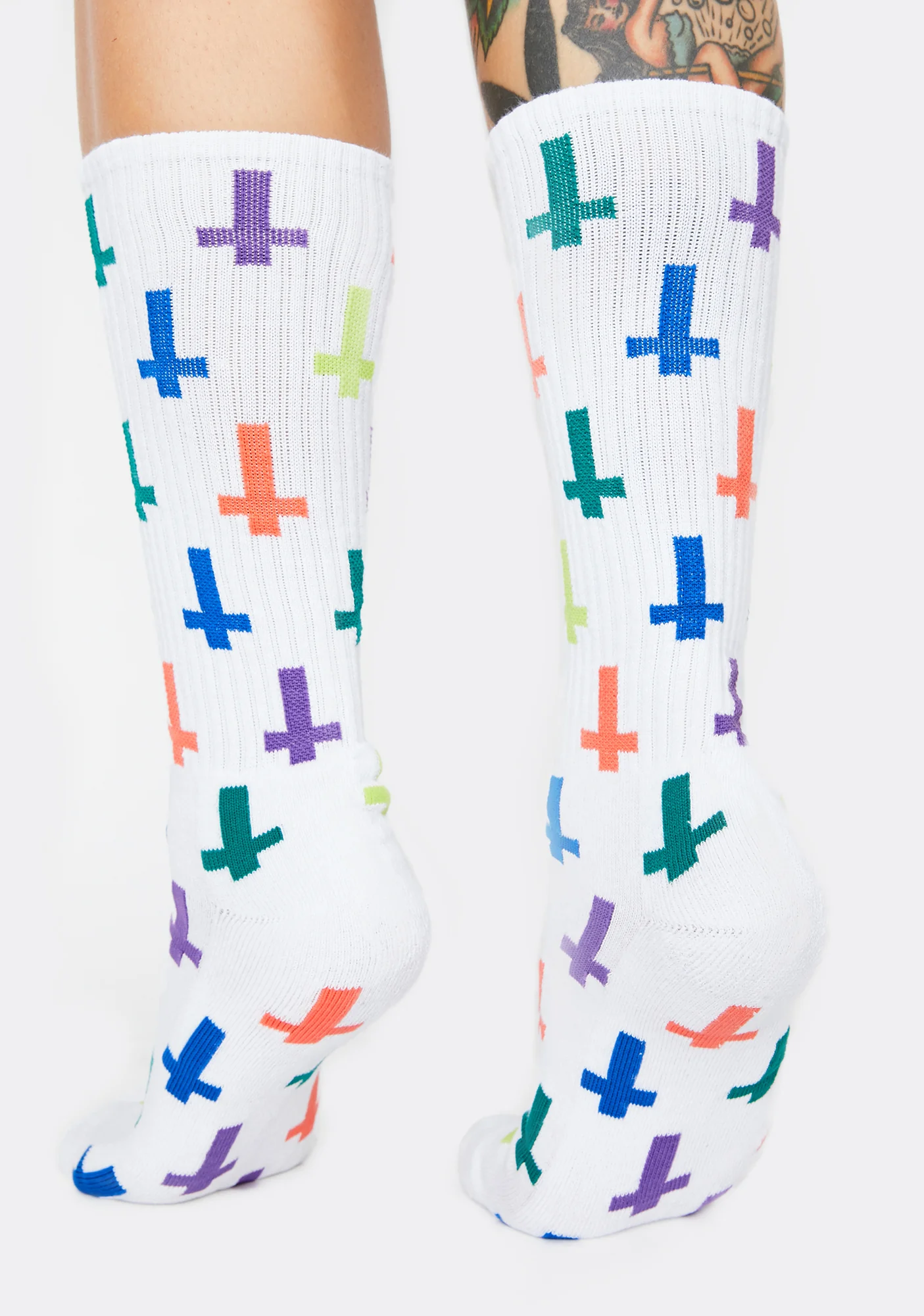 White Inversion Crew Socks - Image 3