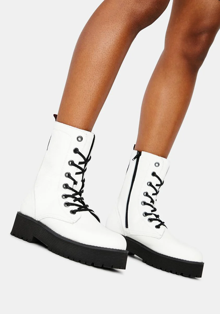 White Mac Genuine Leather Boots - Image 3