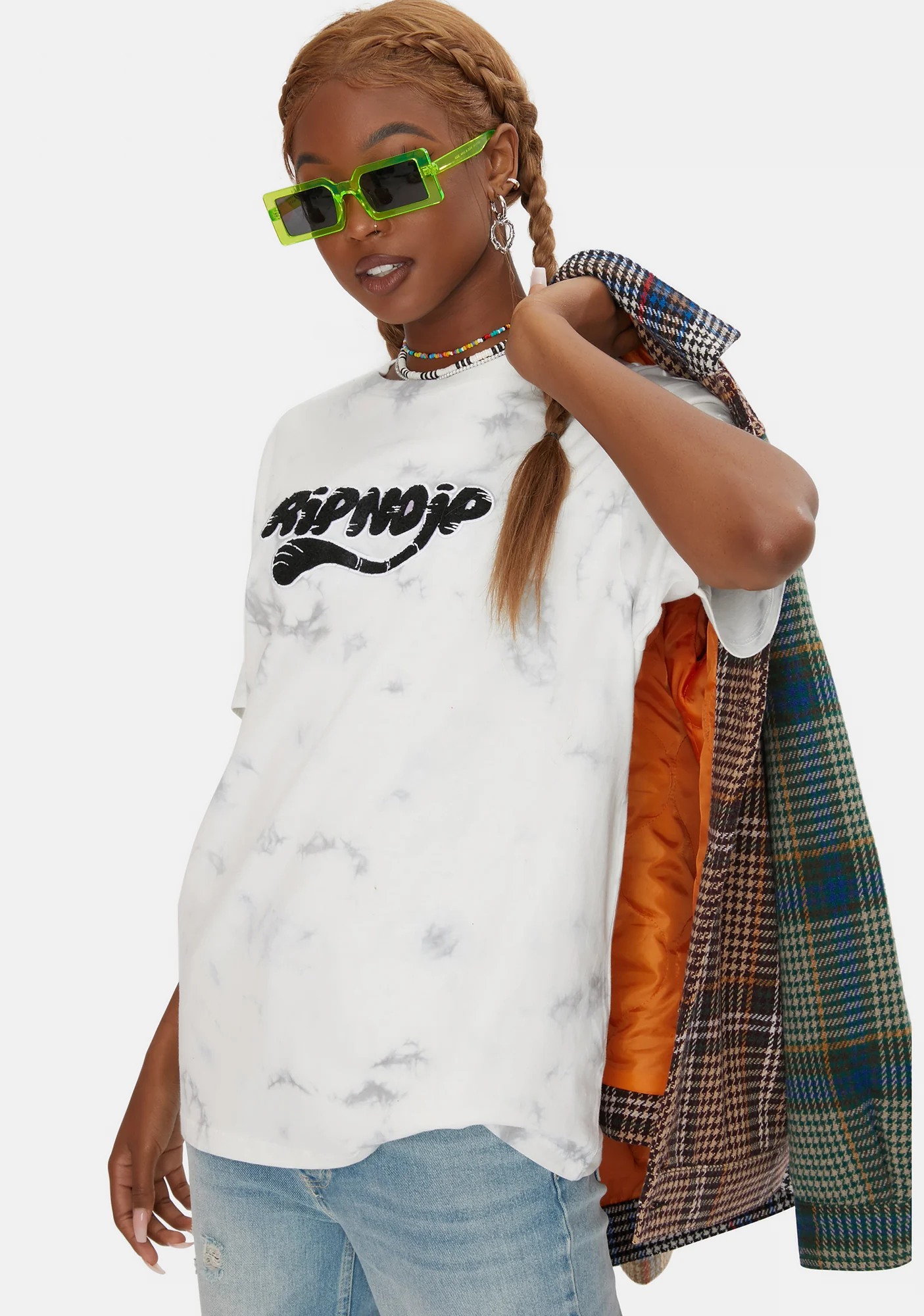White Tie Dye Ripntail Tee - Image 2