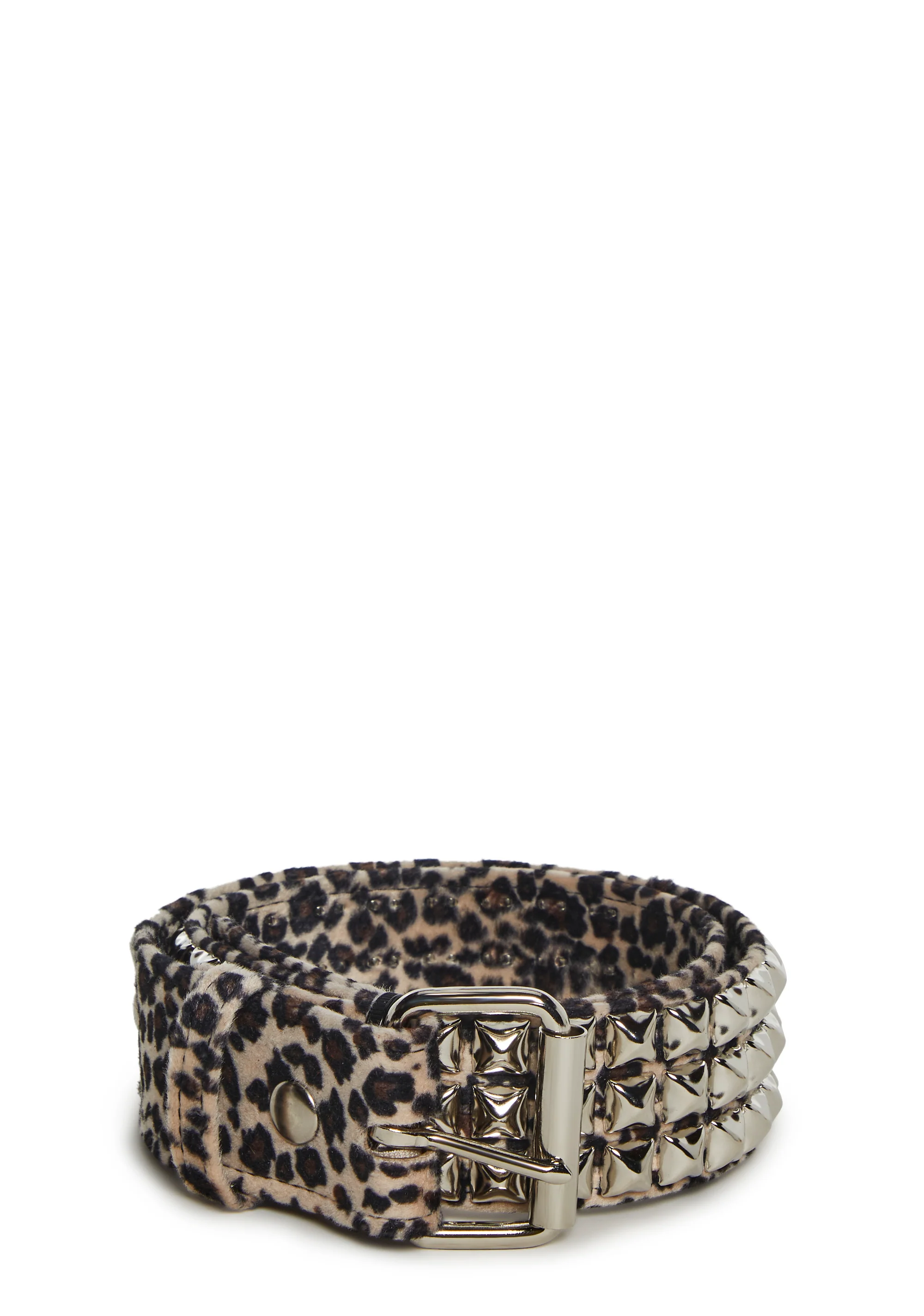 Wide Pyramid Studded Belt - Leopard - Image 5