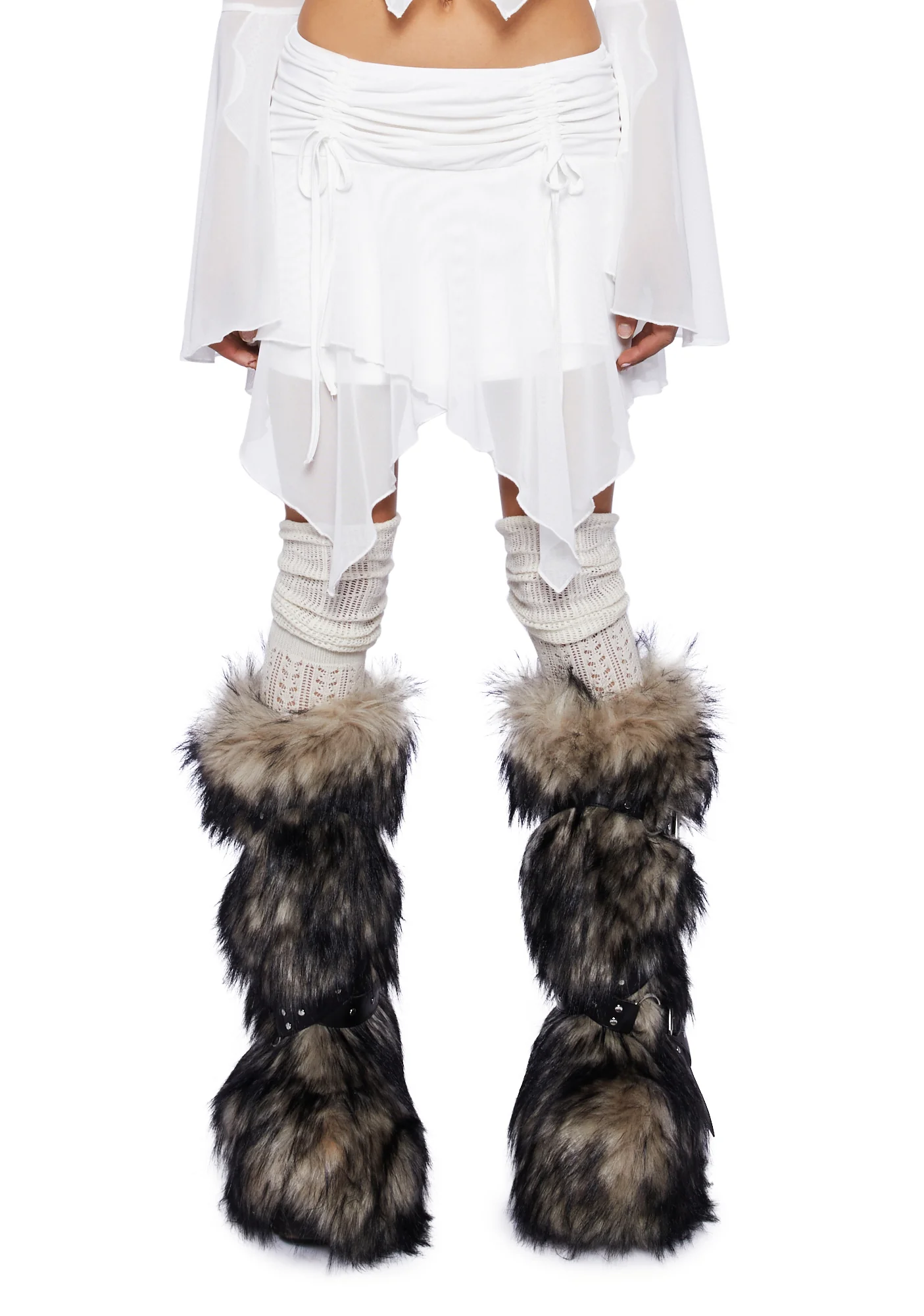 Wild Attraction Mesh Mini Skirt- Off White