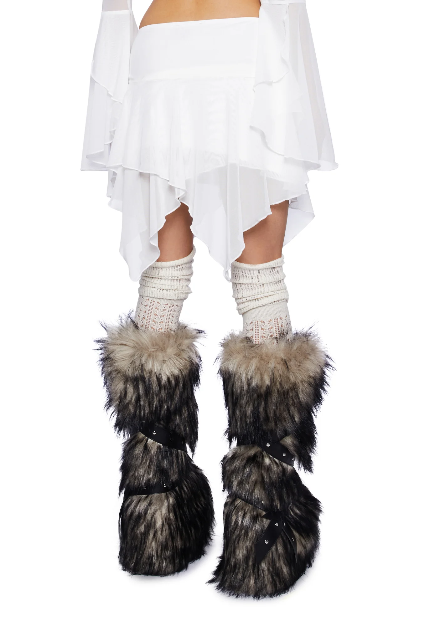 Wild Attraction Mesh Mini Skirt- Off White - Image 4