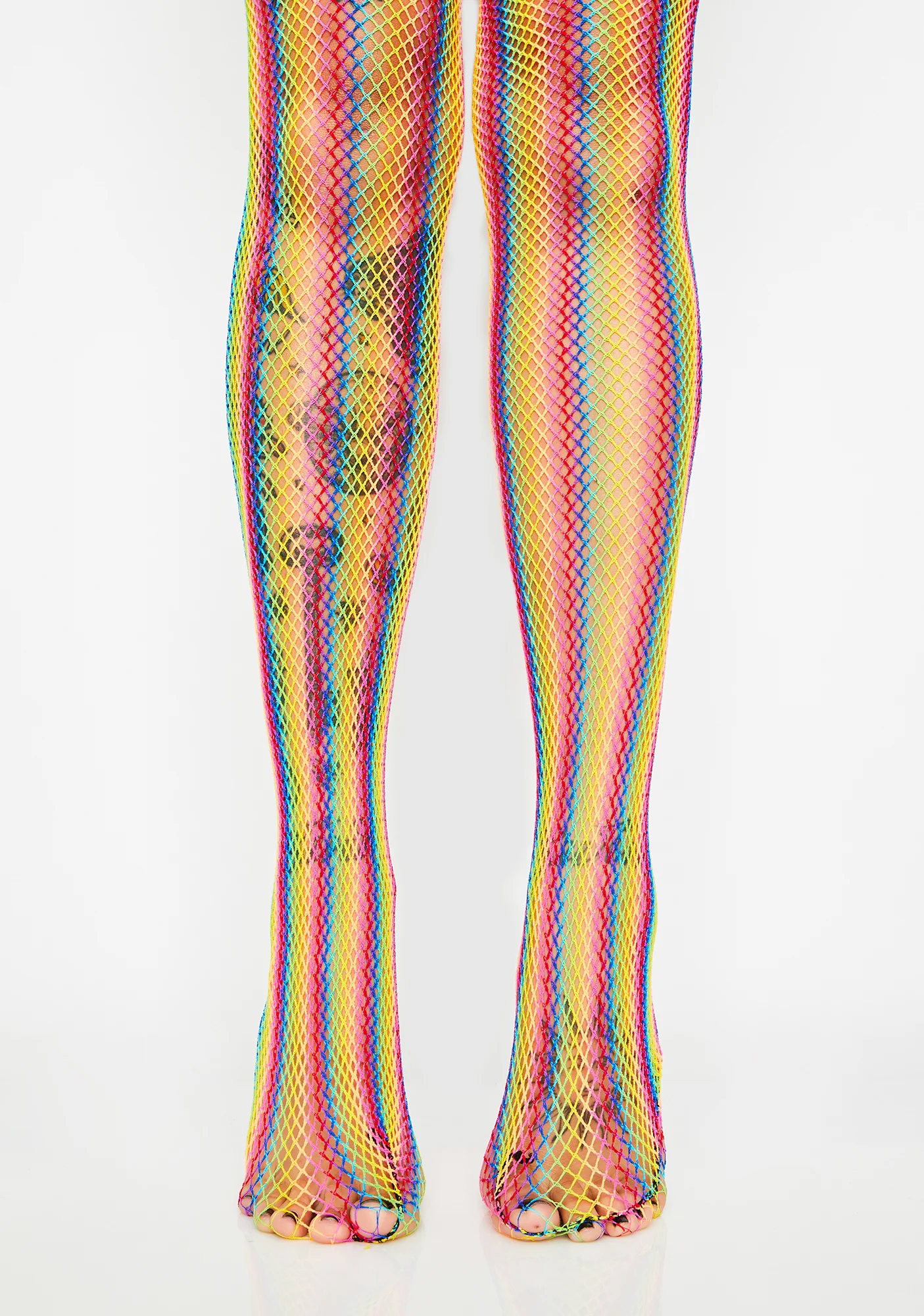 Wild For The Night Rainbow Fishnet Tights - Image 2