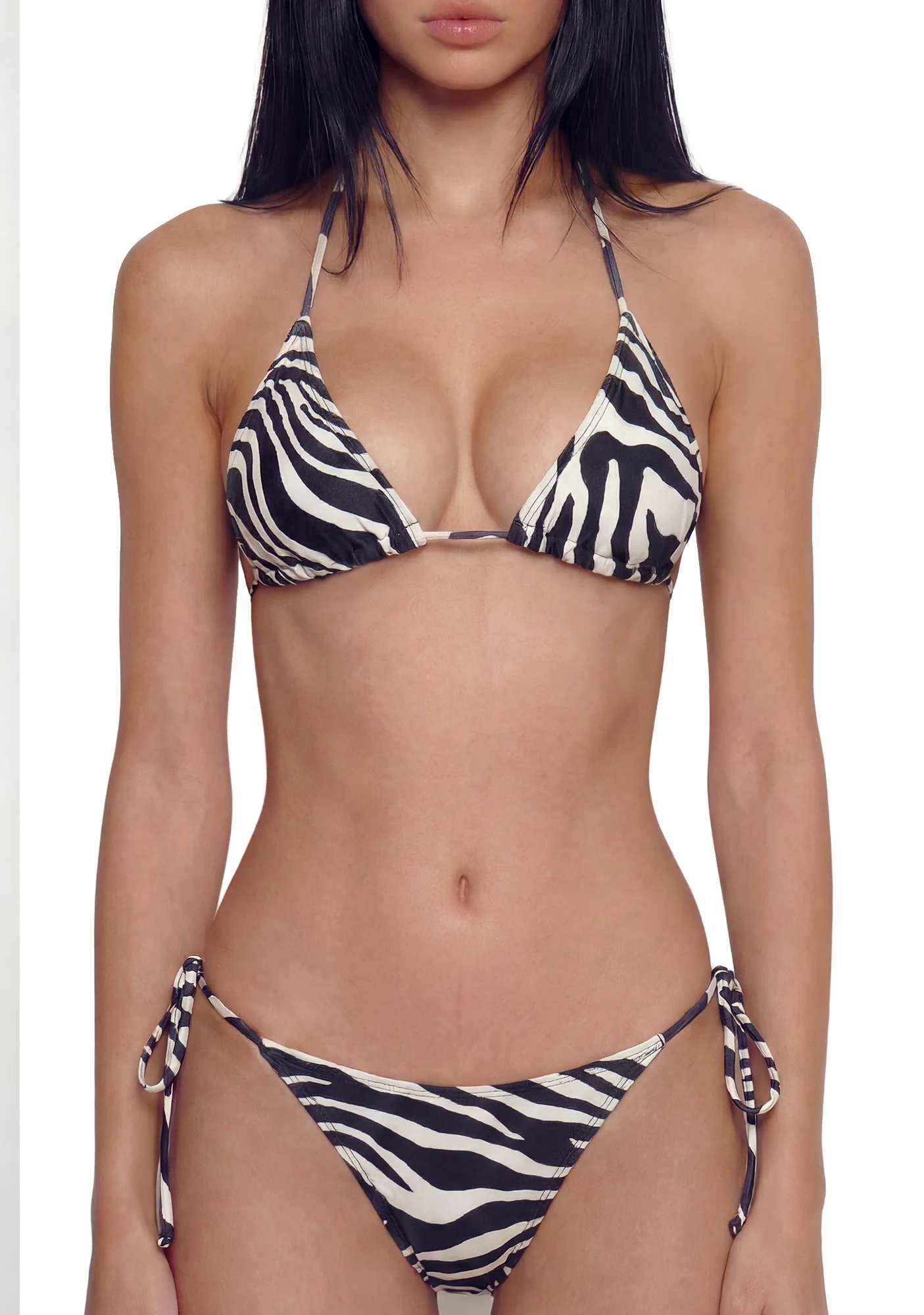 Wild Getaway Triangle Bikini Set - Black/White - Image 5