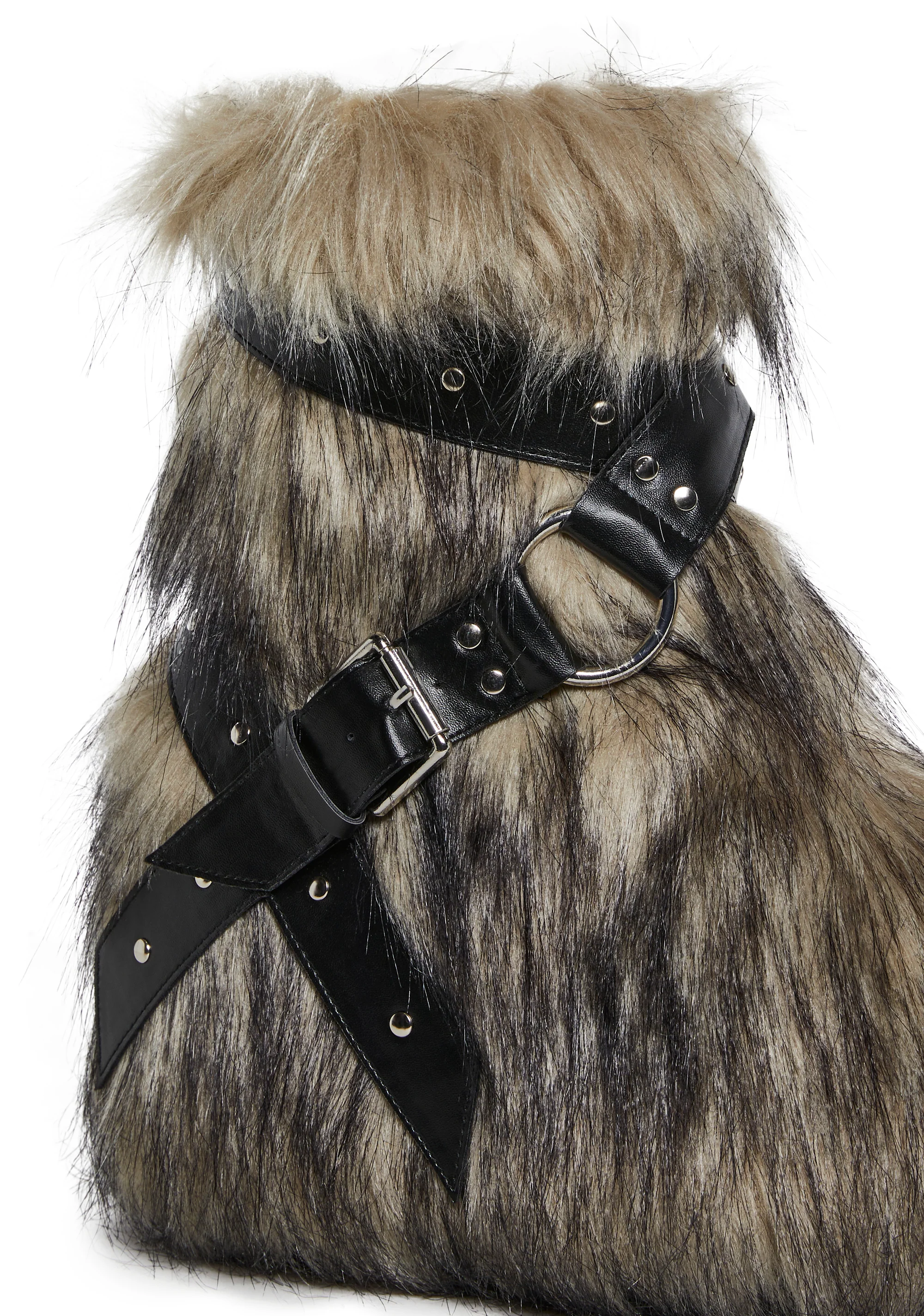 Low Wild Instincts Faux Fur Combat Boots - Off White - Image 2