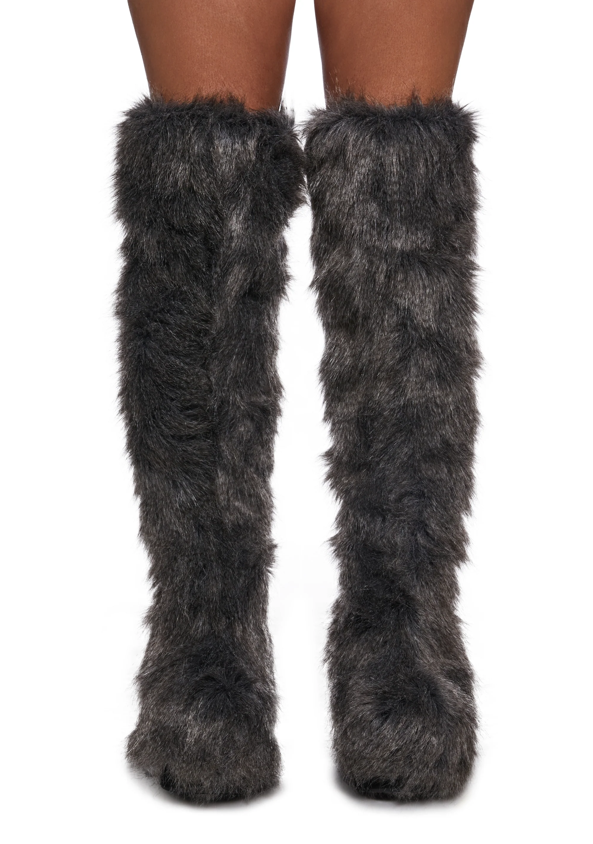 Wild Instincts Thigh High Boots - Gray - Image 5