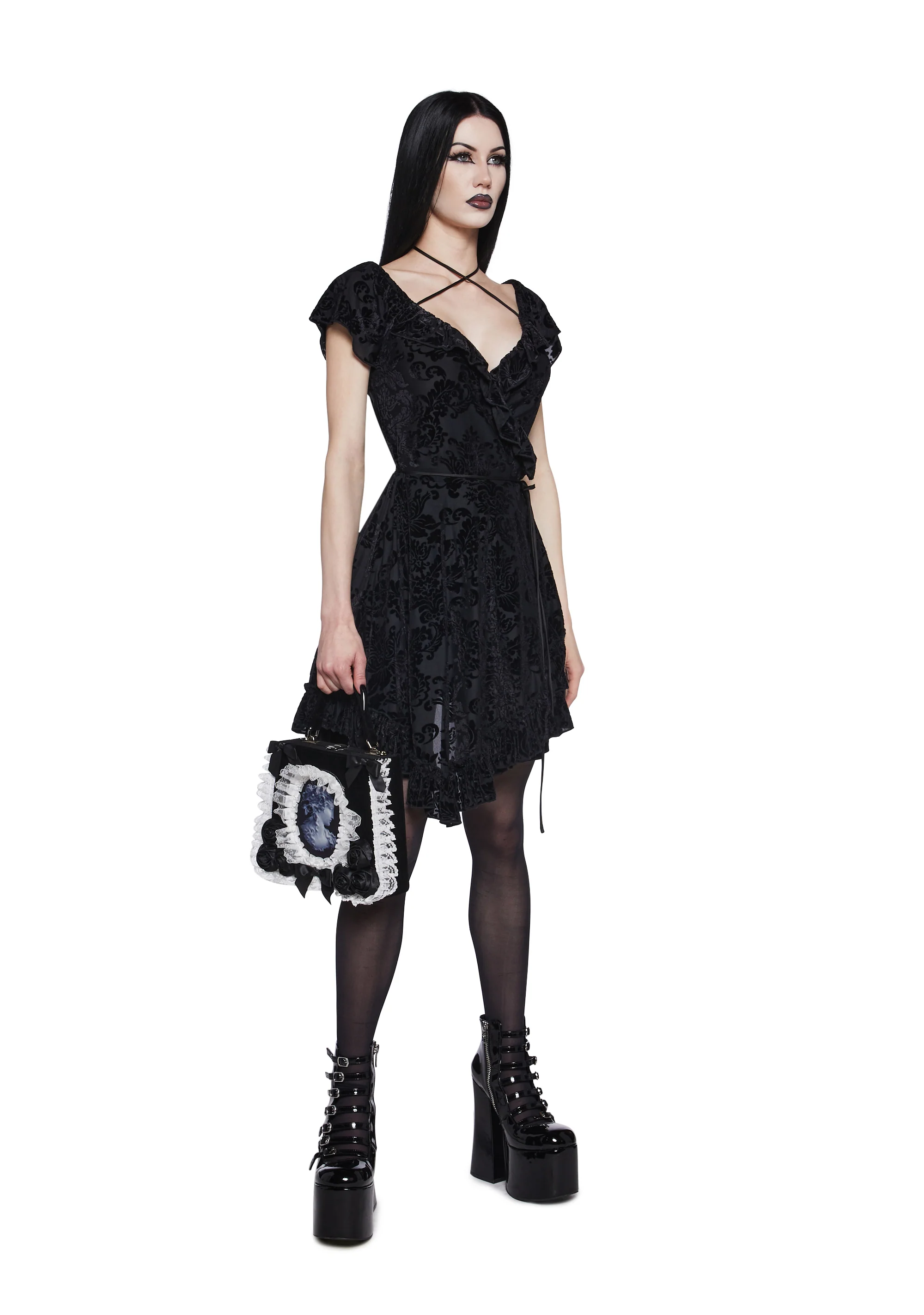 Wildflower Dreams Wrap Dress - Black - Image 2