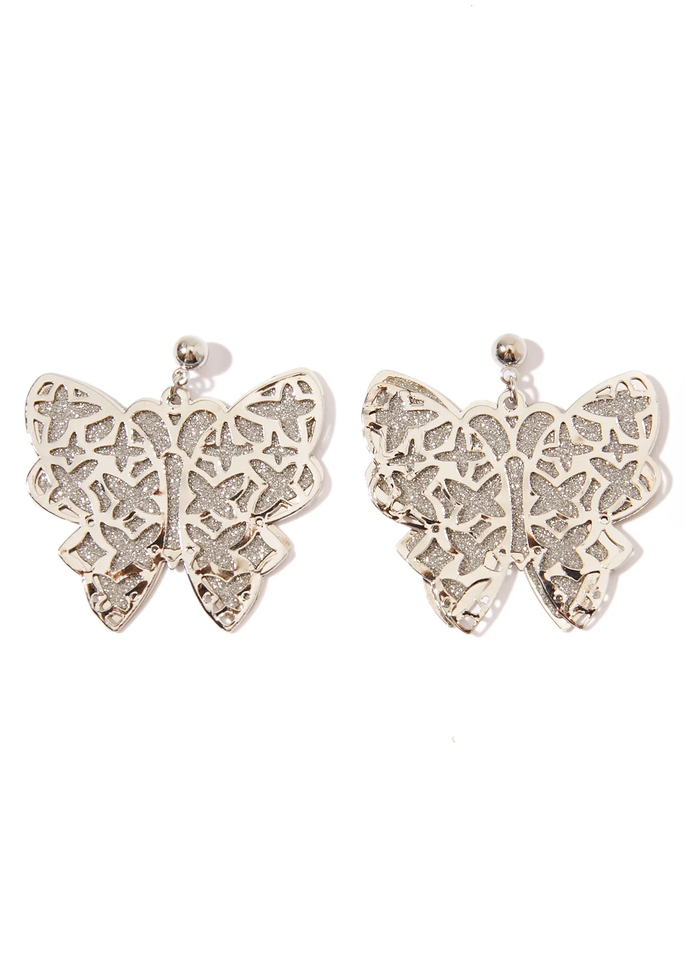 Wing It Butterfly Glitter Earrings - Image 2