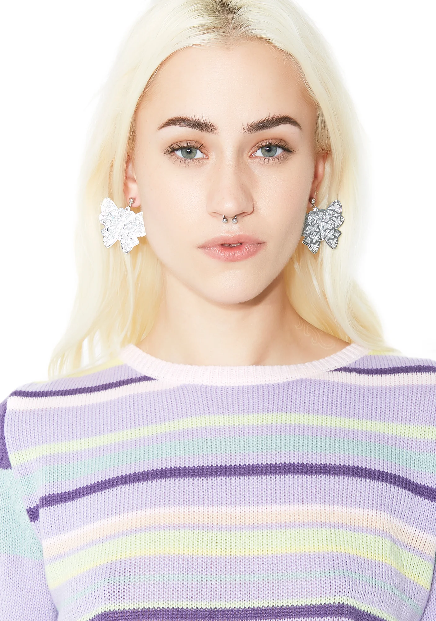 Wing It Butterfly Glitter Earrings - Image 4